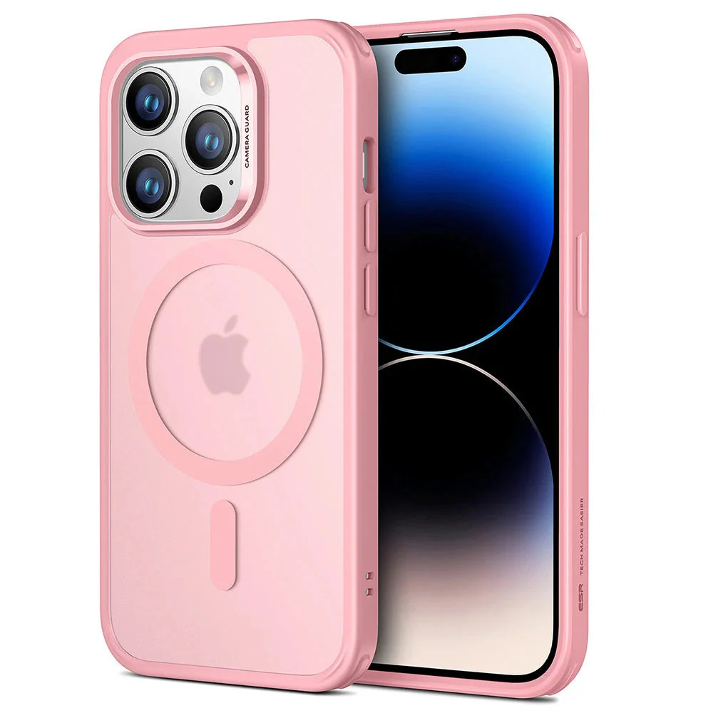 iPhone 14 Pro Max Classic Hybrid Case (HaloLock) - Frosted Pink