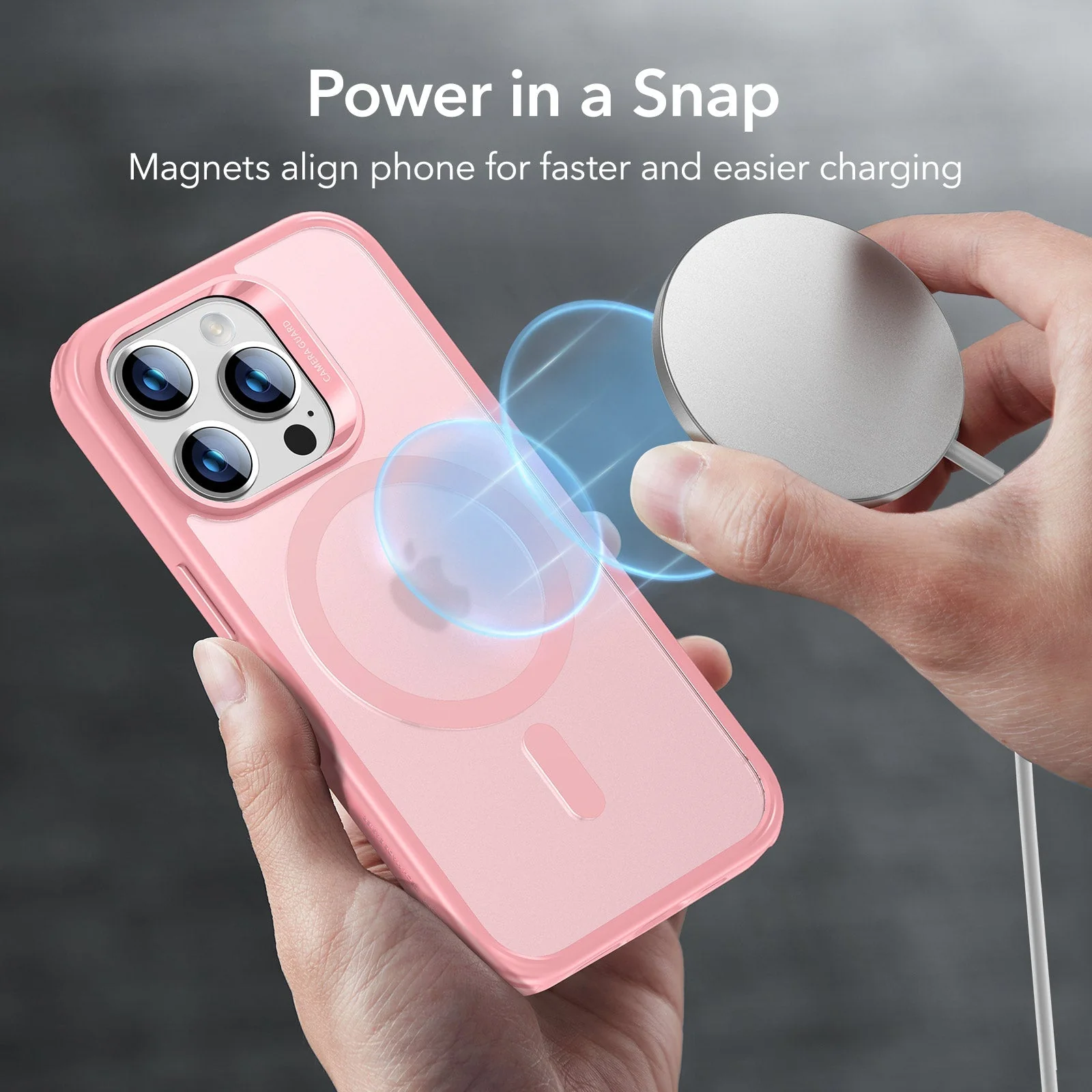 iPhone 14 Pro Max Classic Hybrid Case (HaloLock) - Frosted Pink - Image 3