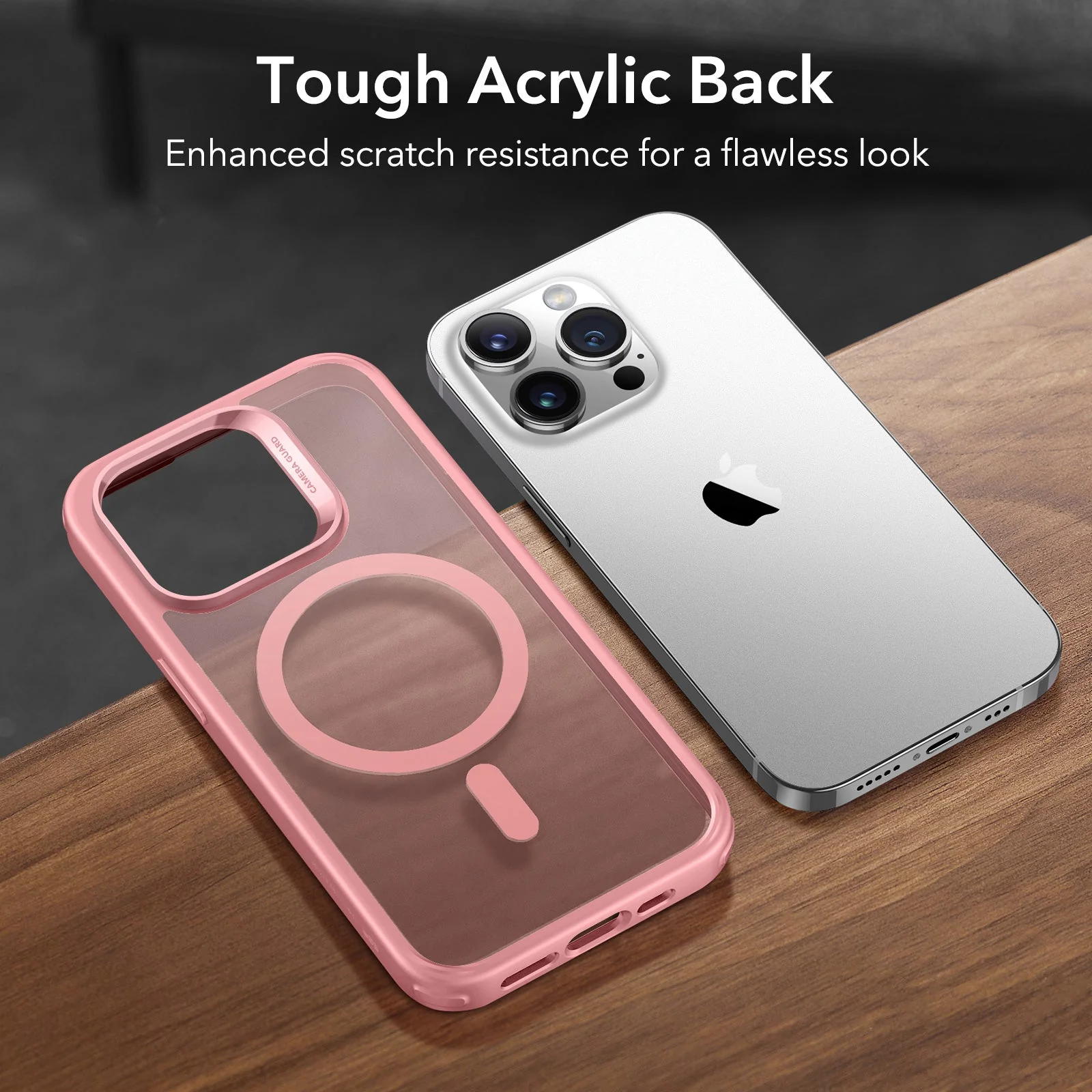 iPhone 14 Pro Max Classic Hybrid Case (HaloLock) - Frosted Pink - Image 6