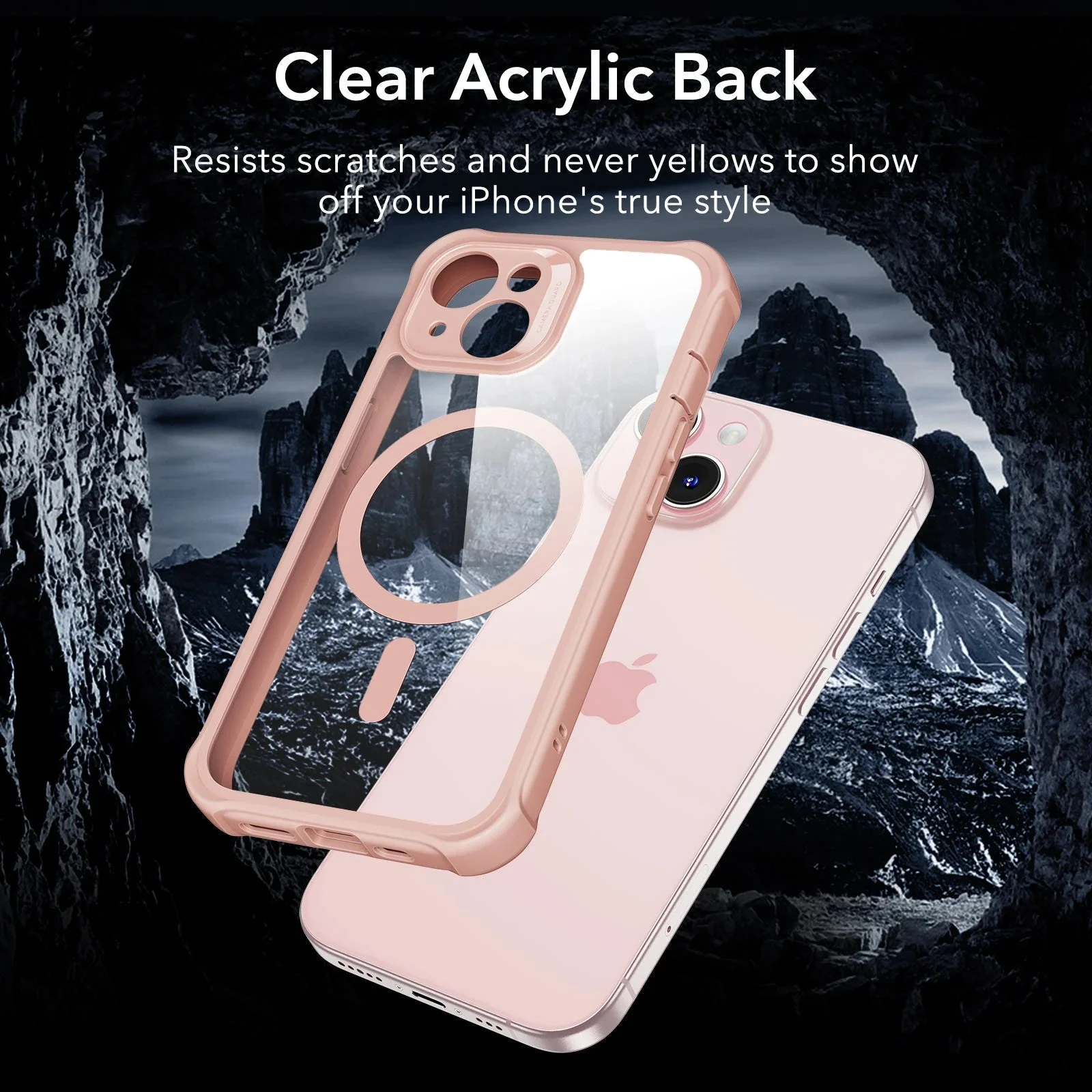 iPhone 15 Armor Tough Case (HaloLock) - Clear Pink - Image 7