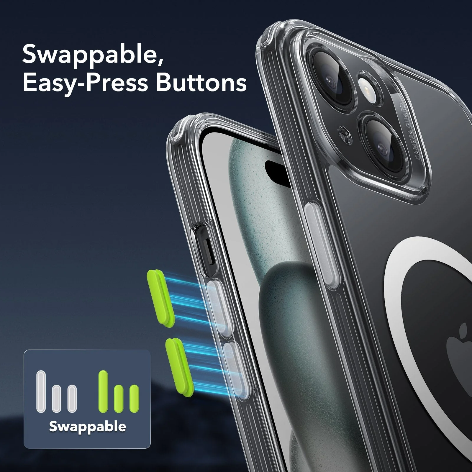 iPhone 15 Classic Pro Case (HaloLock) Set - Clear - Image 6