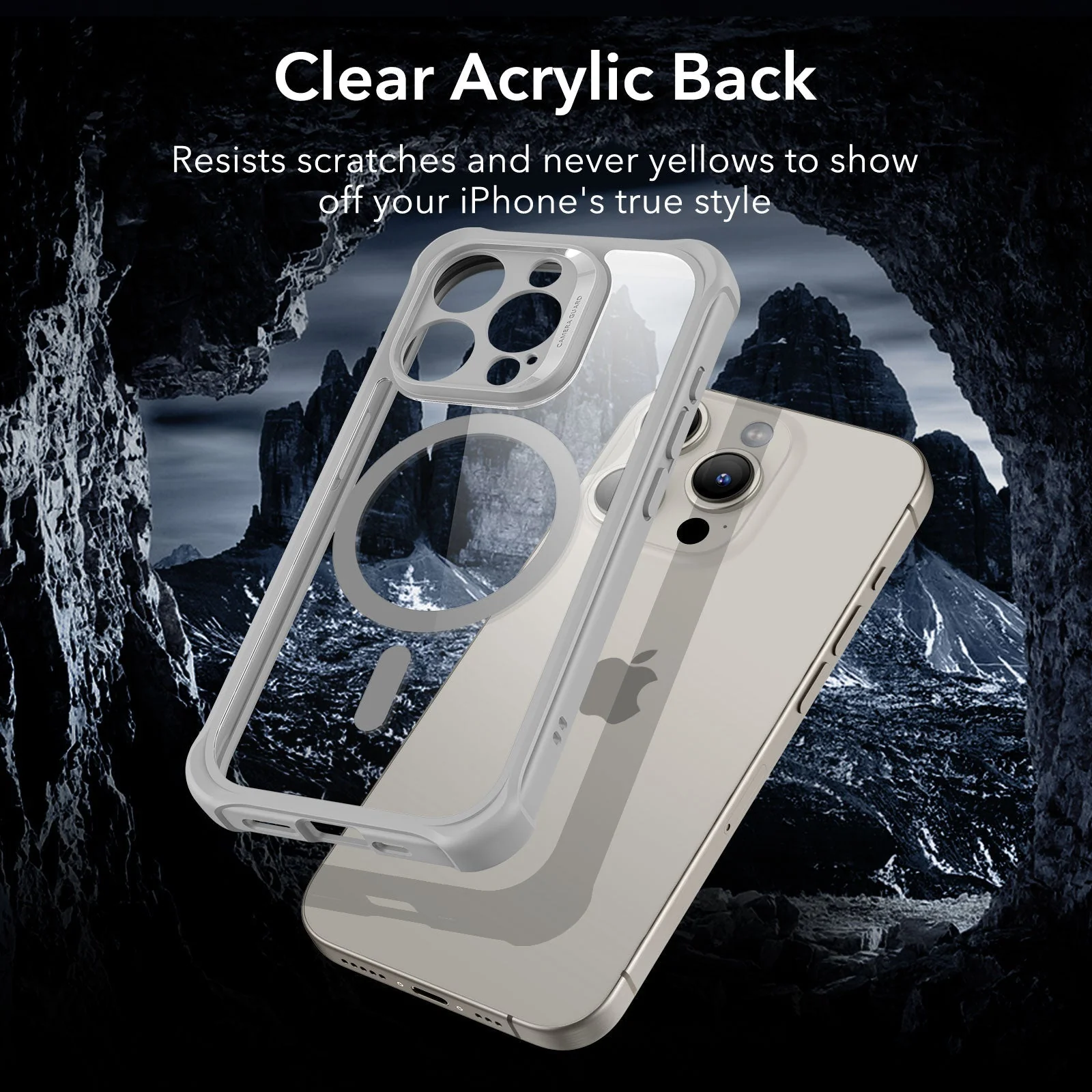 iPhone 15 Pro Armor Tough Case (HaloLock) - Clear Grey - Image 7