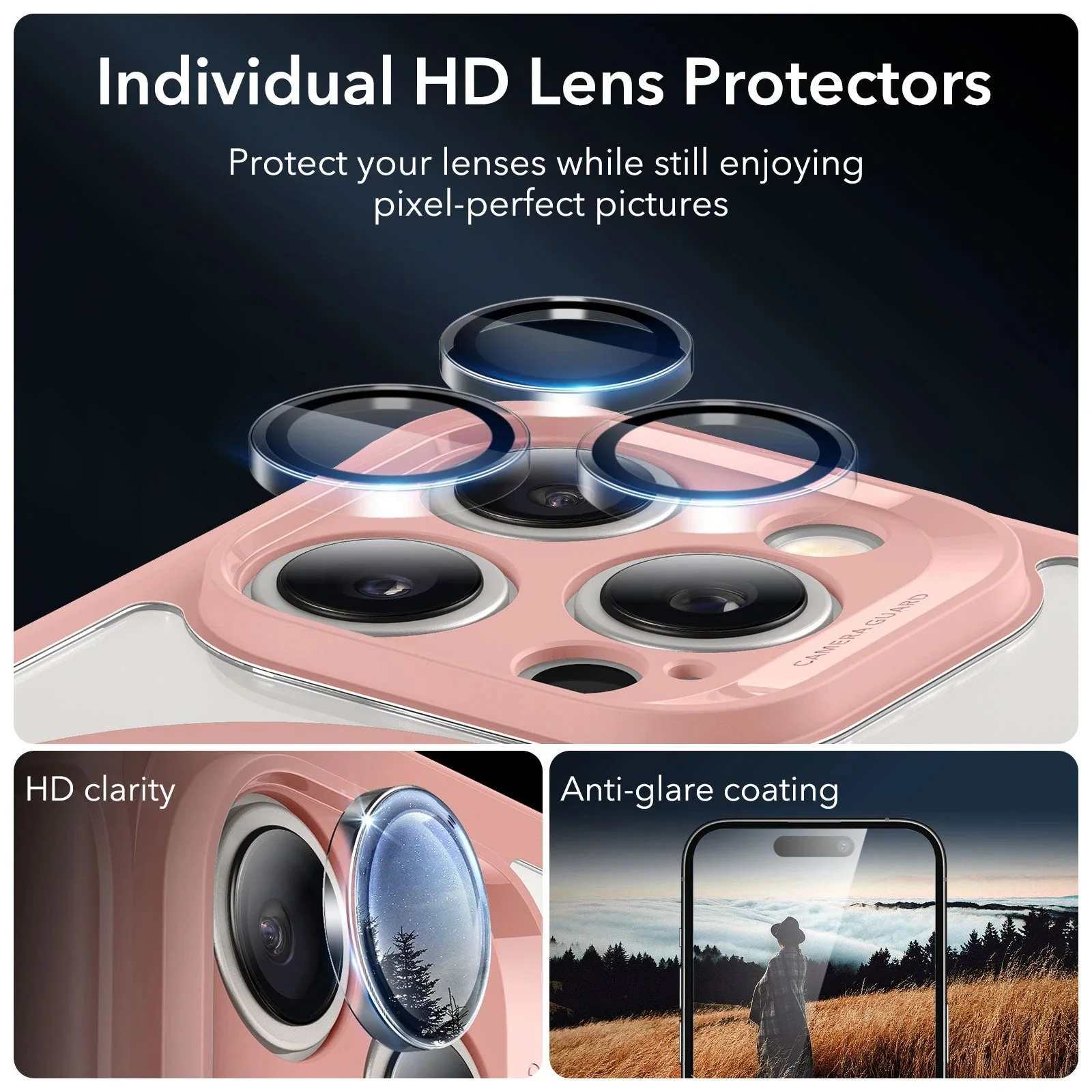 iPhone 15 Pro Armor Tough Case (HaloLock) - Clear Pink - Image 5