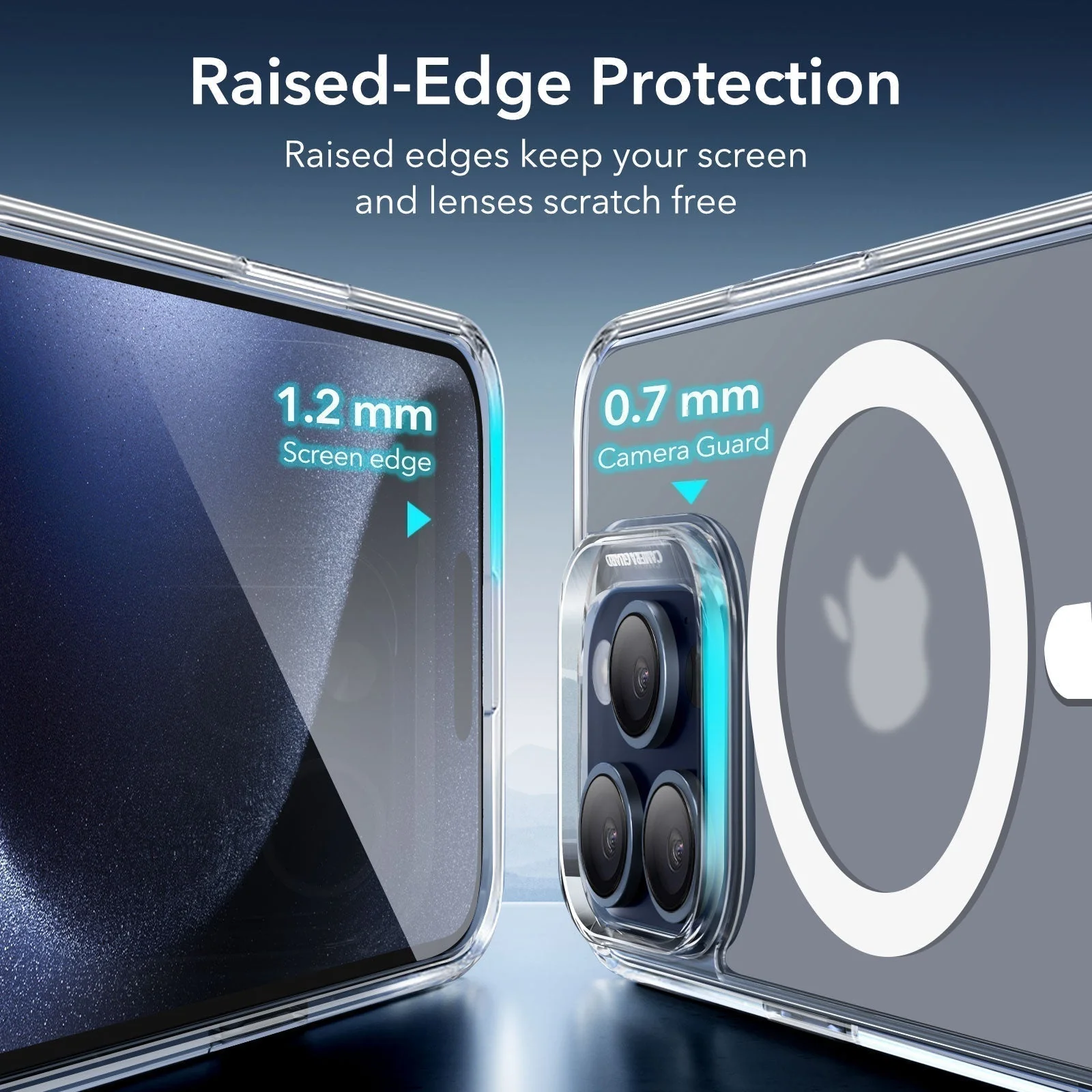 iPhone 15 Pro Classic Hybrid Case (HaloLock) - Clear Grey - Image 4