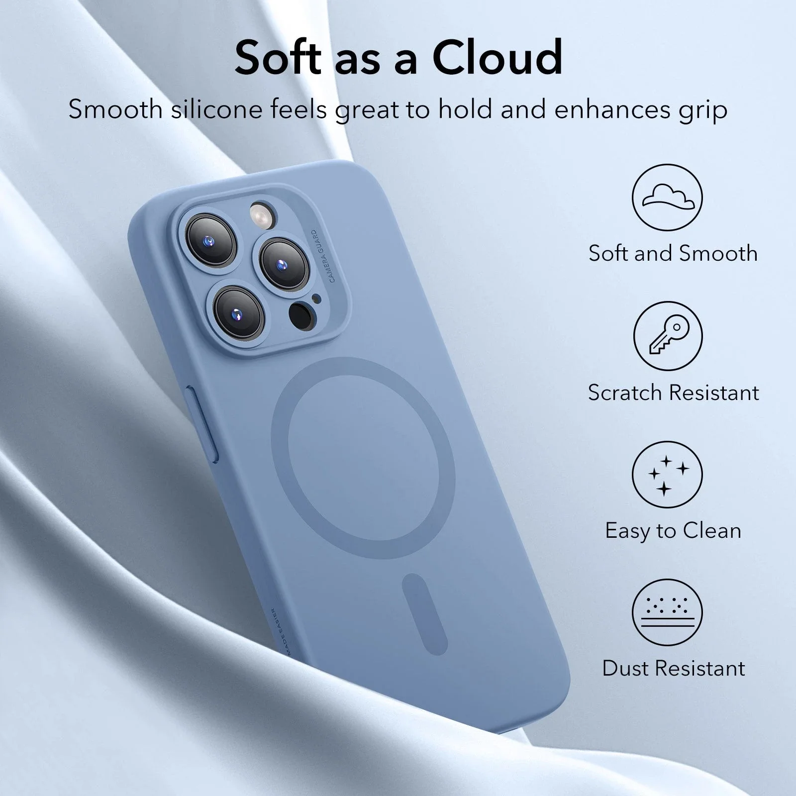 iPhone 15 Pro Cloud Soft Case (HaloLock) - Light Blue - Image 6