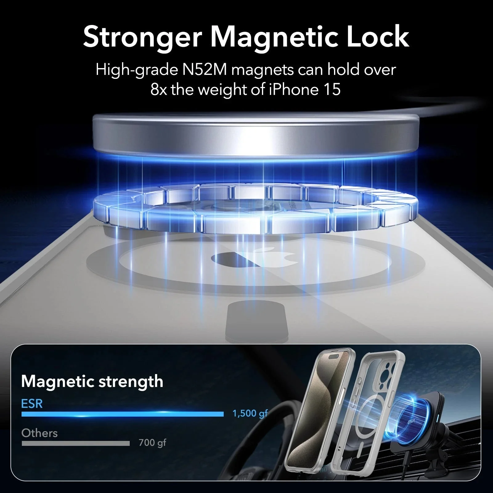 iPhone 15 Pro Max Armor Tough Case (HaloLock) - Clear Grey - Image 4