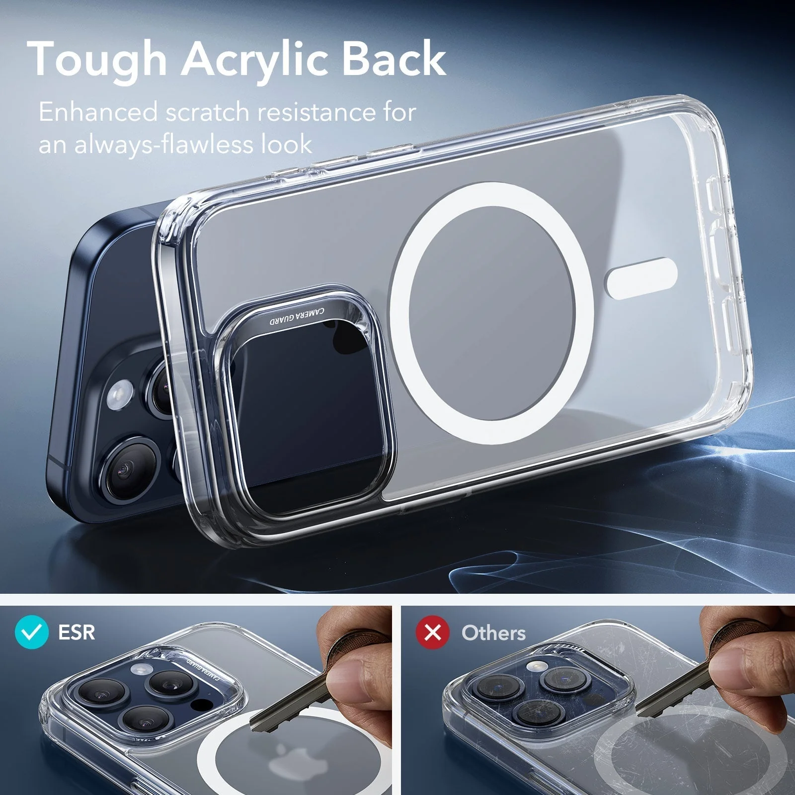 iPhone 15 Pro Max Classic Hybrid Case (HaloLock) - Frosted Clear - Image 7