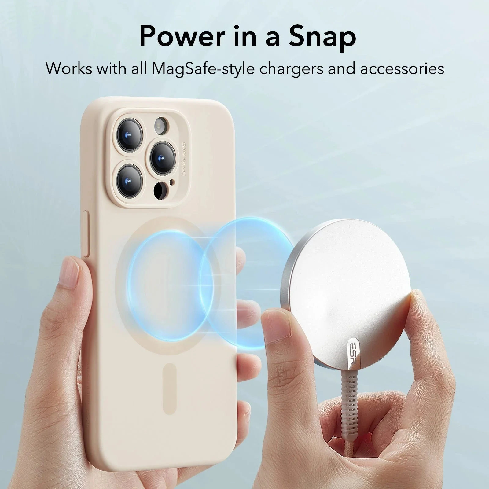 iPhone 15 Pro Max Cloud Soft Case (HaloLock) - Light Tan - Image 4