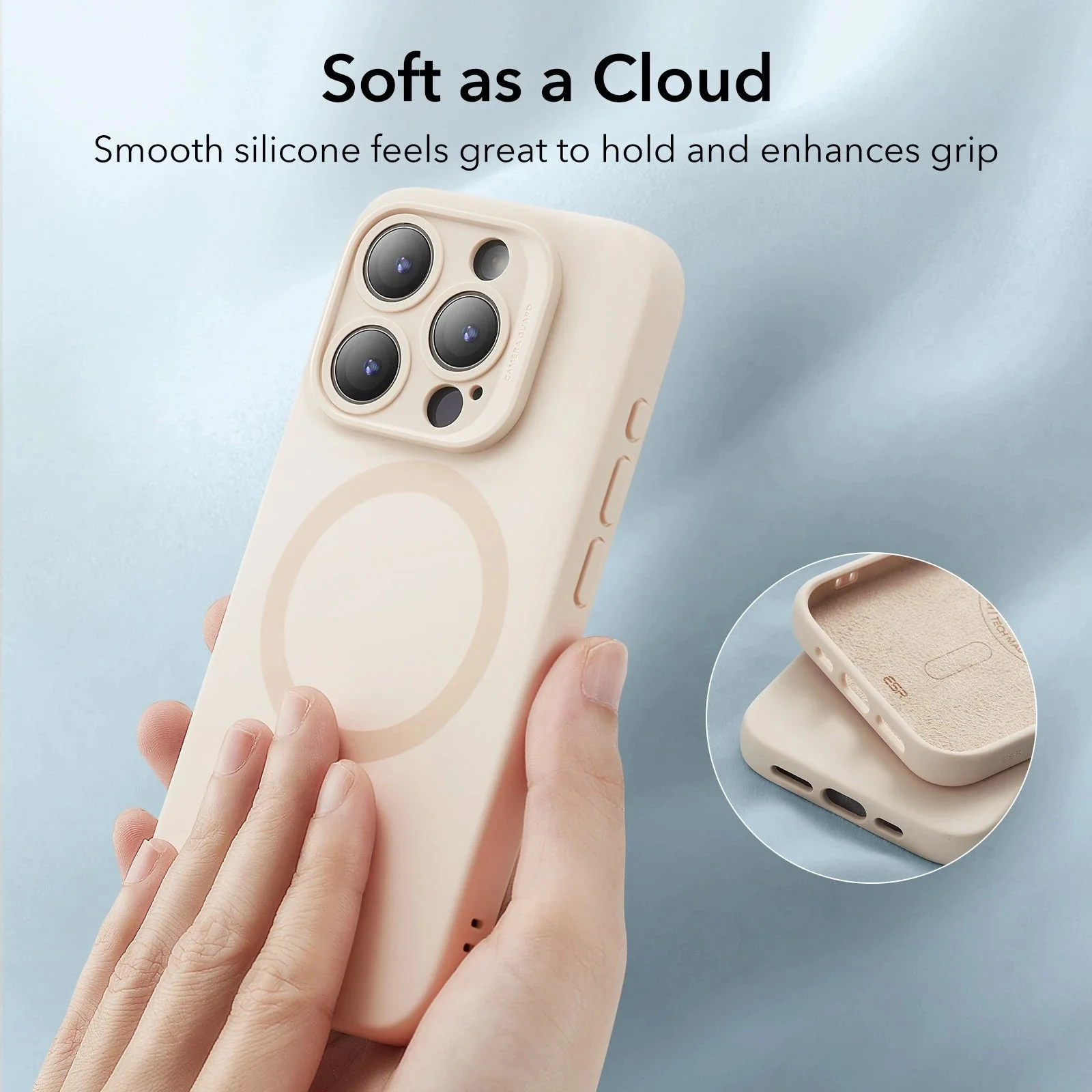 iPhone 15 Pro Max Cloud Soft Case (HaloLock) - Light Tan - Image 7
