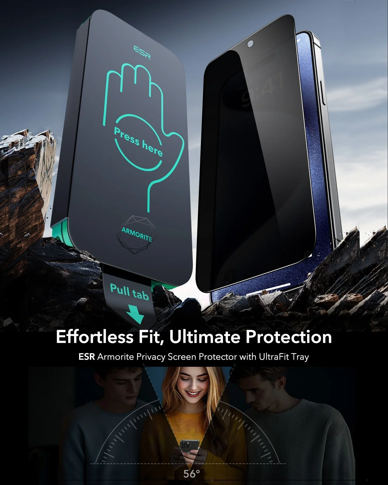 iPhone 15 Pro UltraFit Armorite Privacy Screen Protector - 3 Pack - Image 2