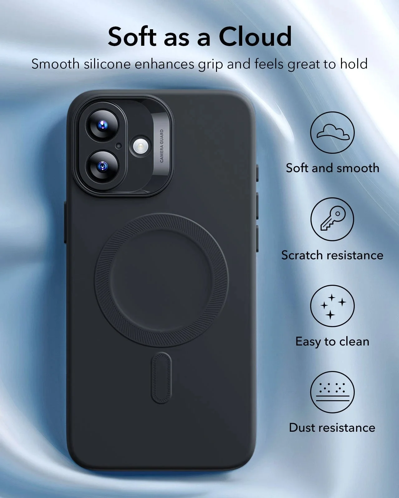 iPhone 16 Cloud Soft Magnetic Case (Camera Control) - Black - Image 8