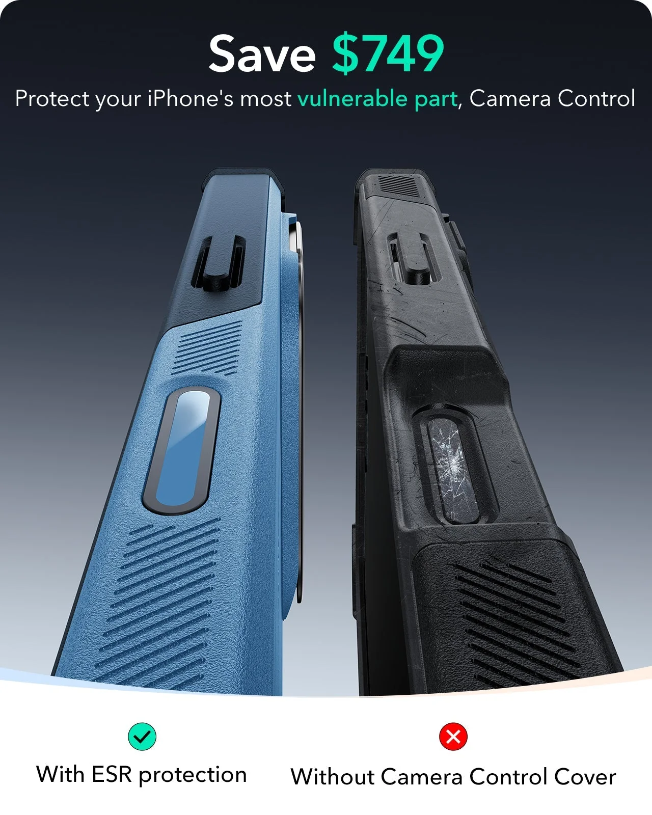 iPhone 16 Cyber Tough Magnetic Case (Camera Control, Stash Stand) - Light Blue - Image 3