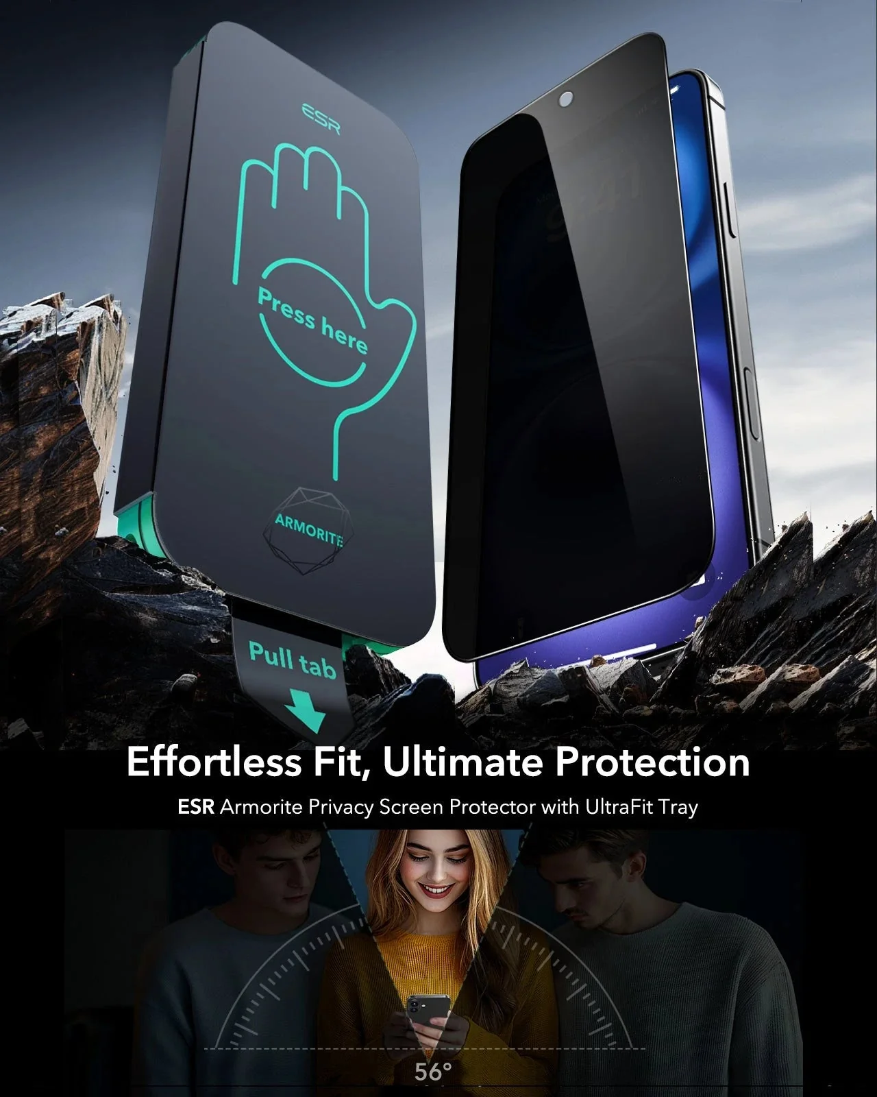 iPhone 16 Plus/15 Plus UltraFit Armorite Privacy Screen Protector - 3 Pack - Image 2