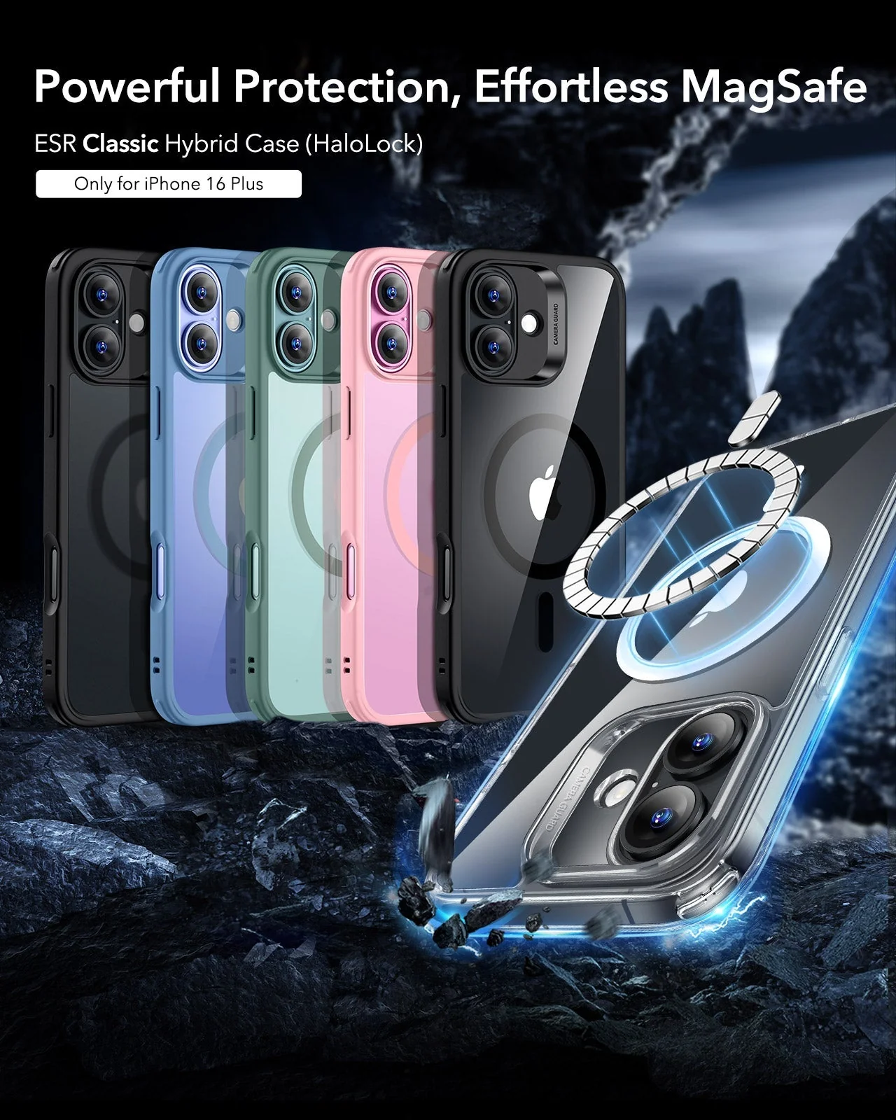 iPhone 16 Plus Classic Hybrid Case (HaloLock) - Clear - Image 2