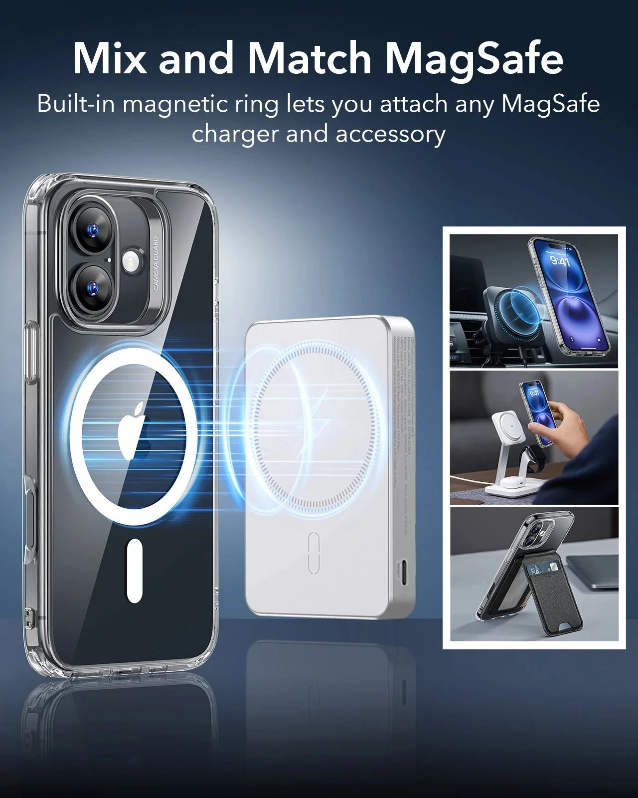 iPhone 16 Plus Classic Hybrid Case (HaloLock) - Frosted Black - Image 5