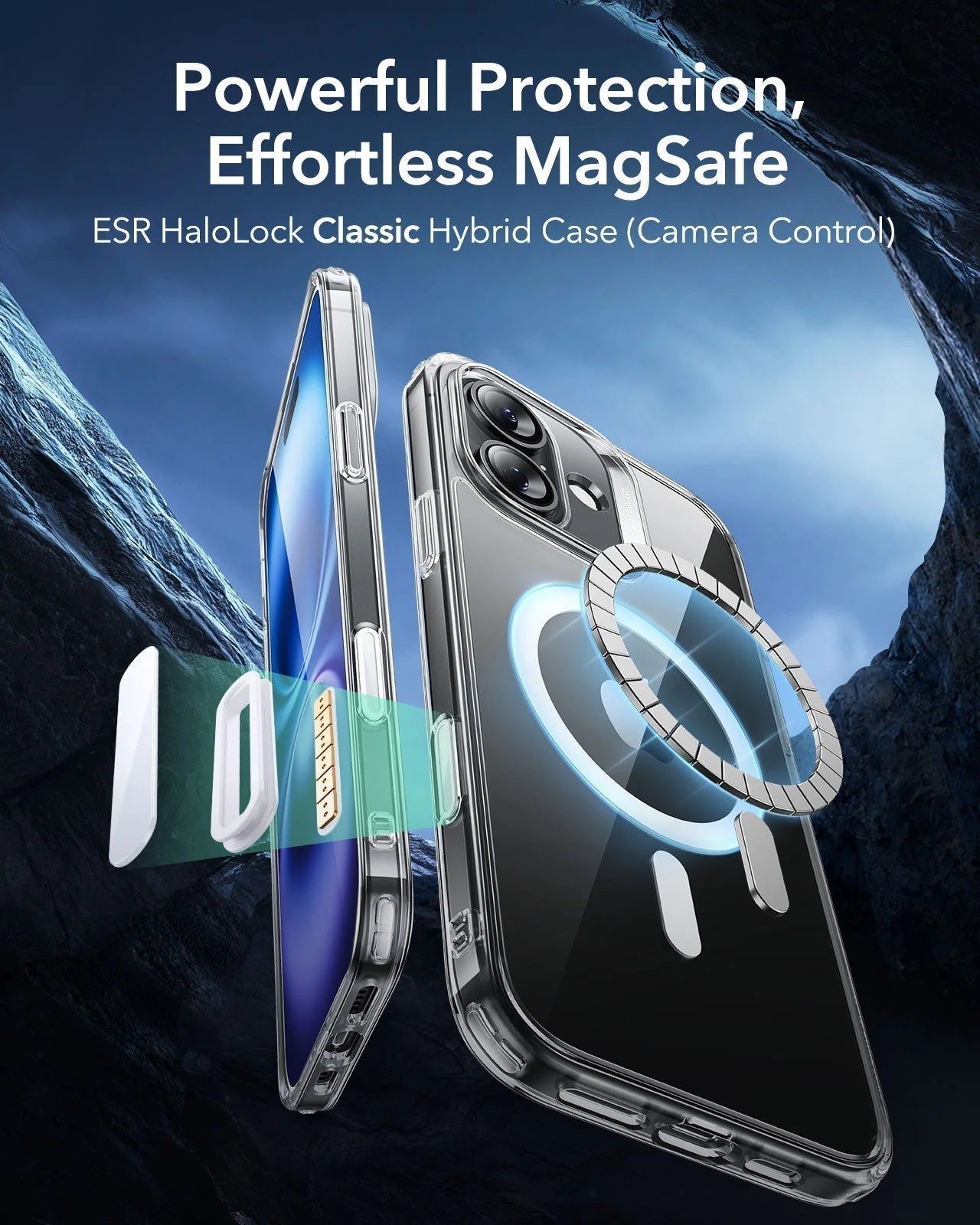 iPhone 16 Plus Classic Hybrid Magnetic Case (Camera Control) & Screen Protection Bundle - Clear - Image 3