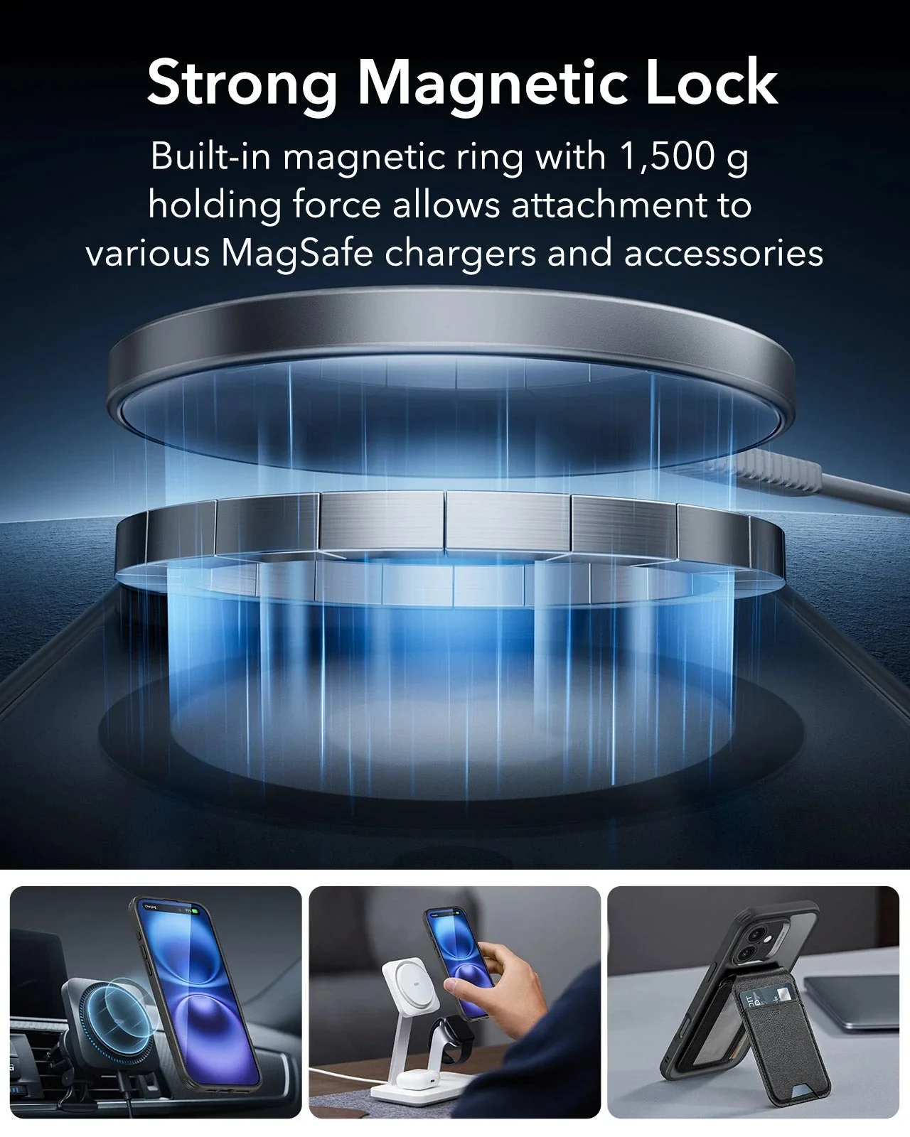 iPhone 16 Plus Classic Pro Case (HaloLock) Set - Frosted Black - Image 3