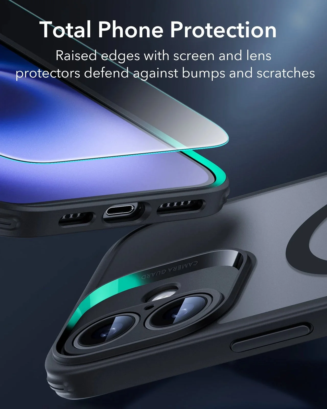 iPhone 16 Plus Classic Pro Case (HaloLock) Set - Frosted Black - Image 5