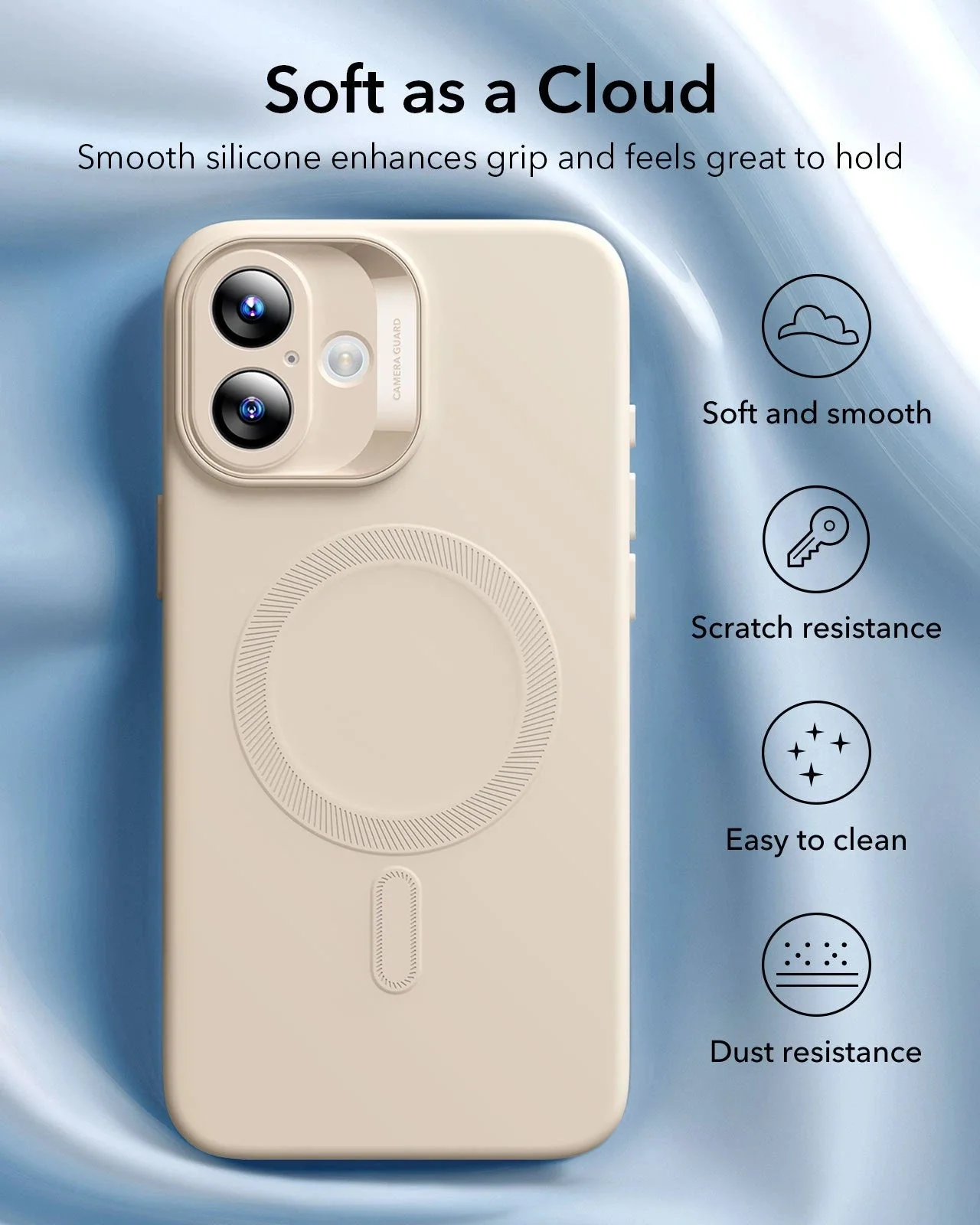 iPhone 16 Plus Cloud Soft Magnetic Case (Camera Control) - Light Tan - Image 6