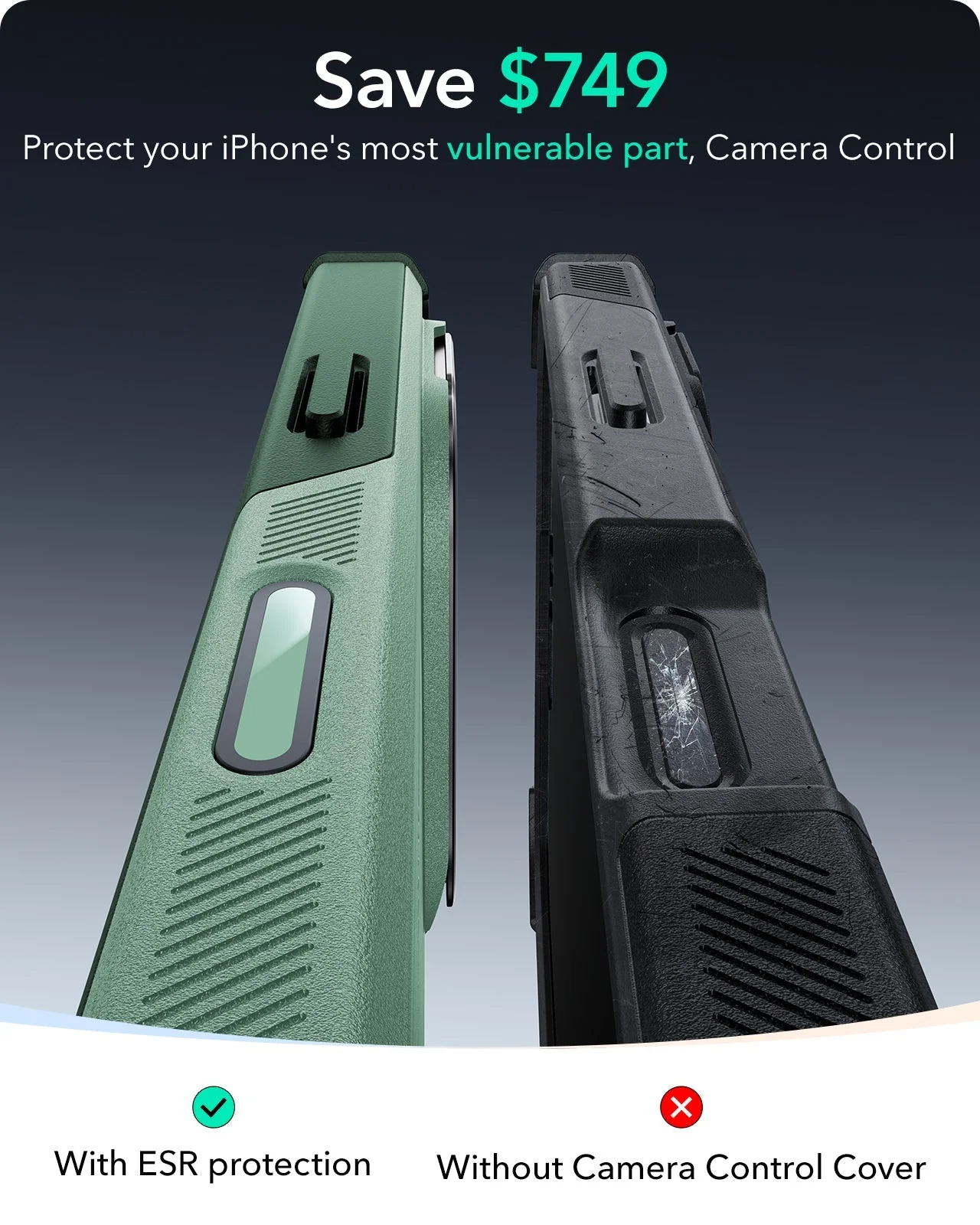 iPhone 16 Plus Cyber Tough Magnetic Case (Camera Control, Stash Stand) - Light Green - Image 3