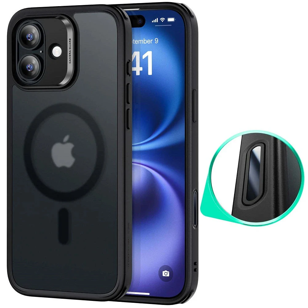 iPhone 16 Plus HaloLock Classic Hybrid Case (Camera Control) - Frosted Black