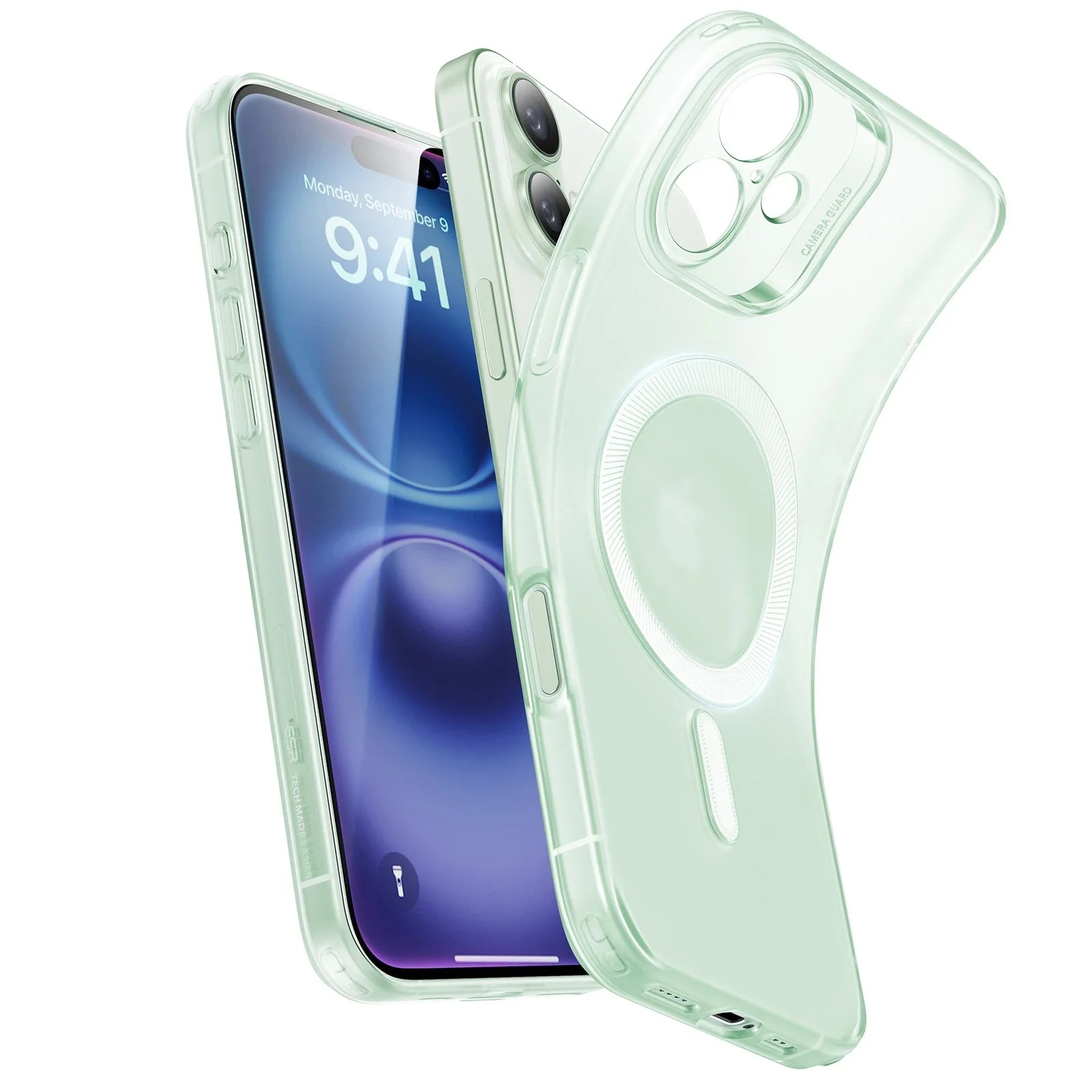 iPhone 16 Plus Zero Clear Case (HaloLock) - Frosted Green