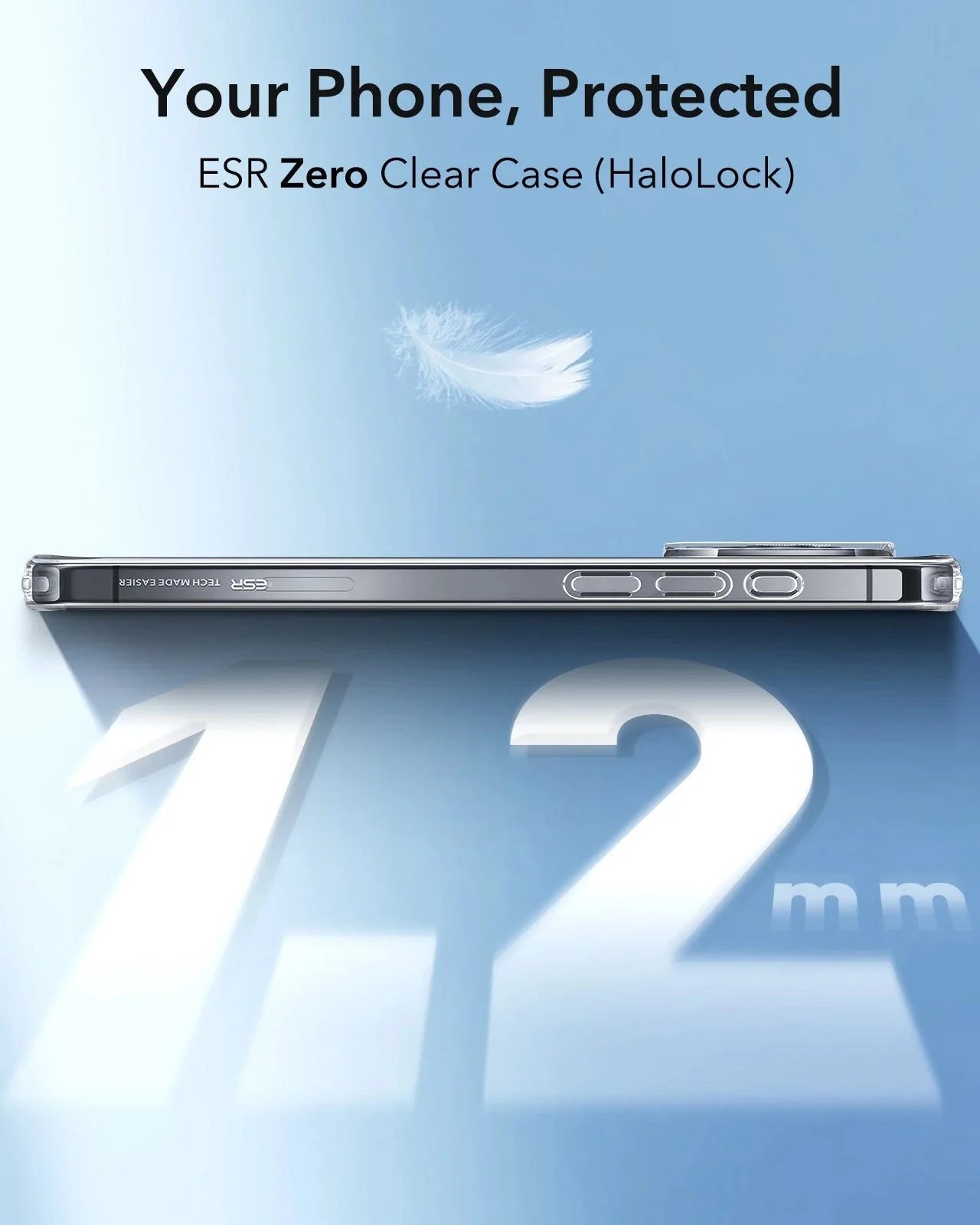 iPhone 16 Plus Zero Clear Case (HaloLock) - Frosted Light Blue - Image 2