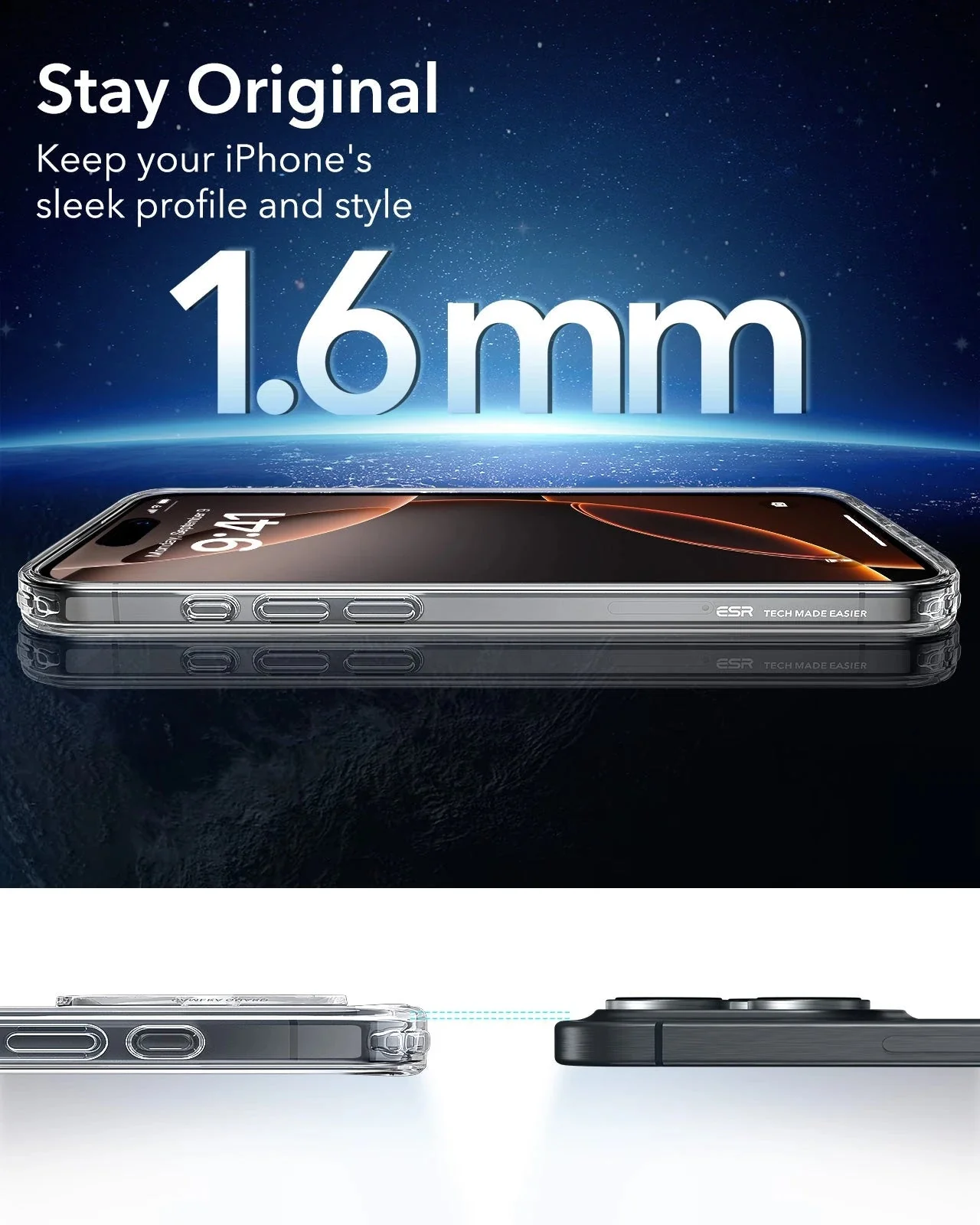 iPhone 16 Pro Classic Hybrid Case (HaloLock) - Clear - Image 8