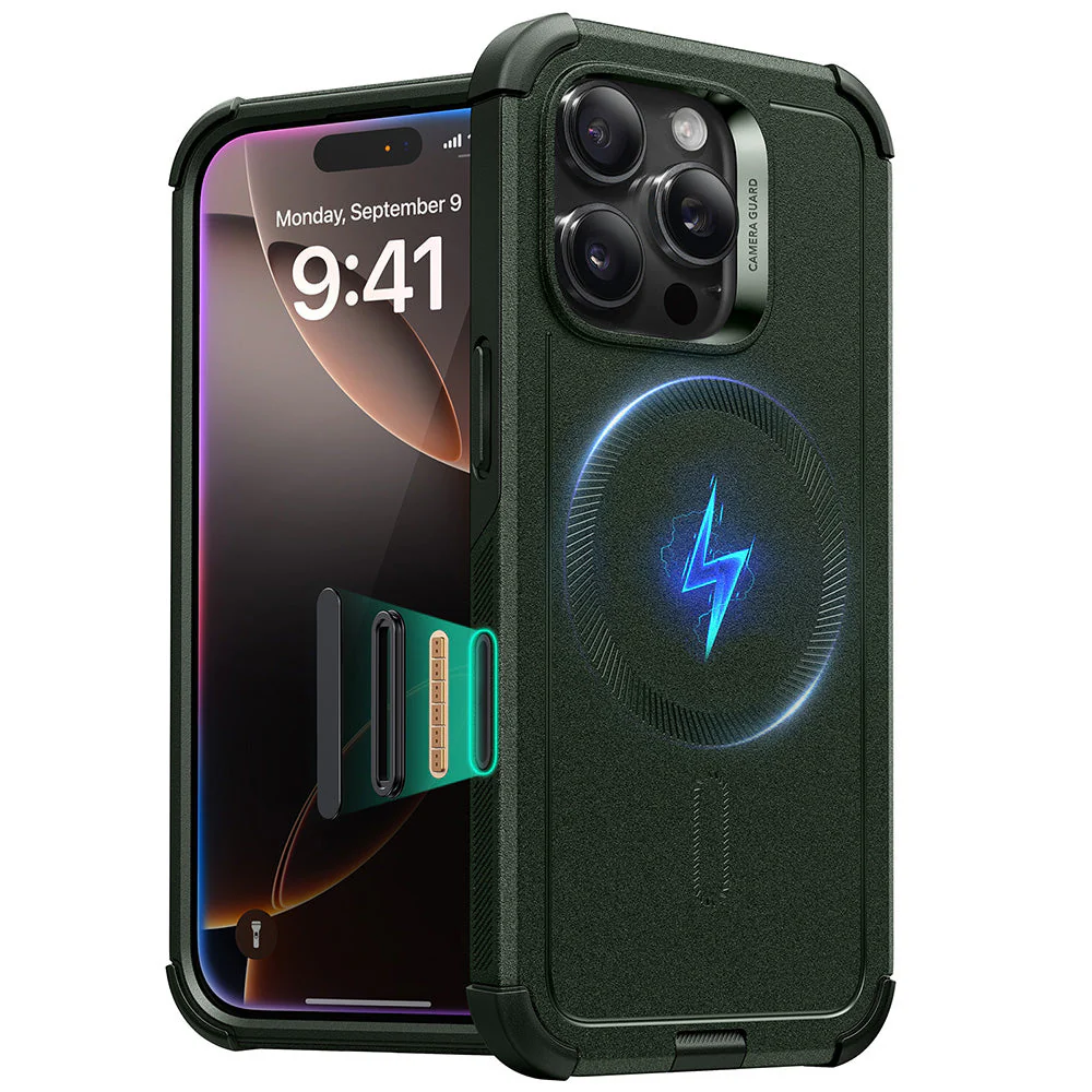 iPhone 16 Pro Cyber Tough Magnetic Case (Camera Control) - Army Green
