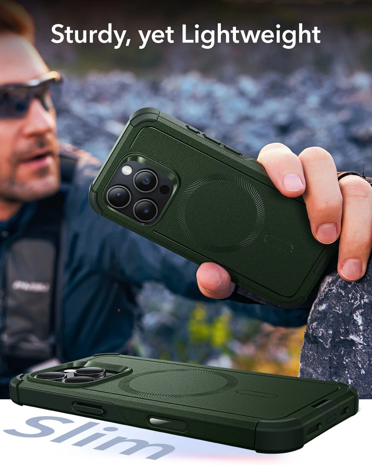 iPhone 16 Pro Cyber Tough Magnetic Case (Camera Control) - Army Green - Image 8