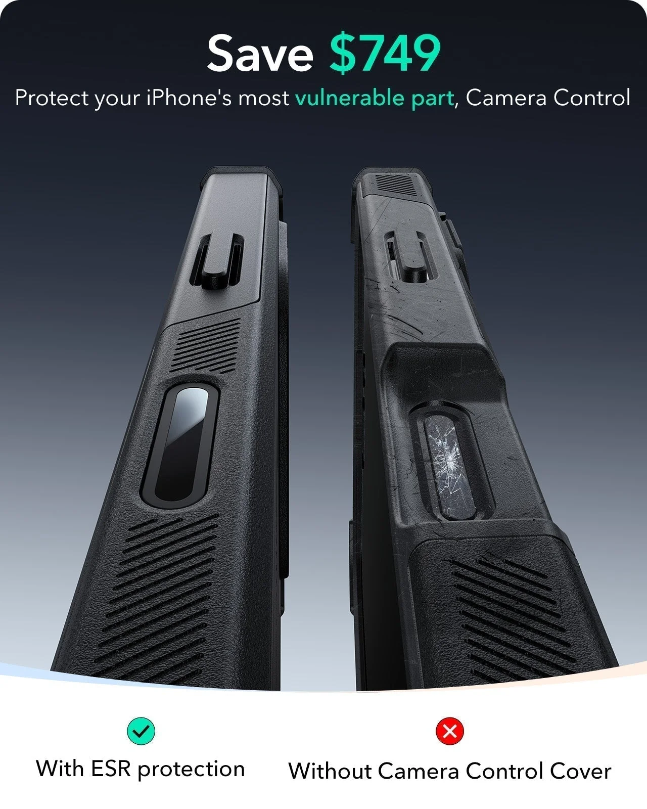 iPhone 16 Pro Cyber Tough Magnetic Case Privacy Protection Bundle (Camera Control, Stash Stand) - Navy Blue - Image 4