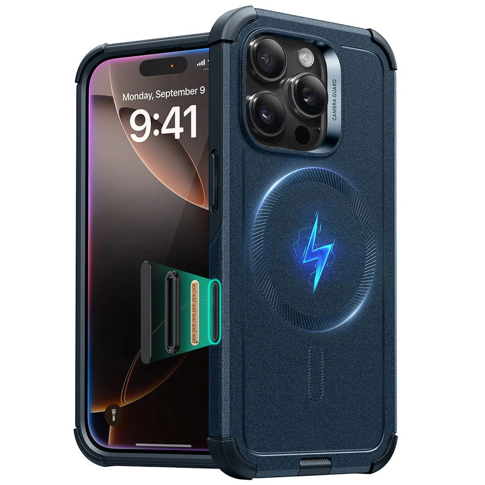 iPhone 16 Pro Cyber Tough Magnetic Case (Camera Control) - Navy Blue