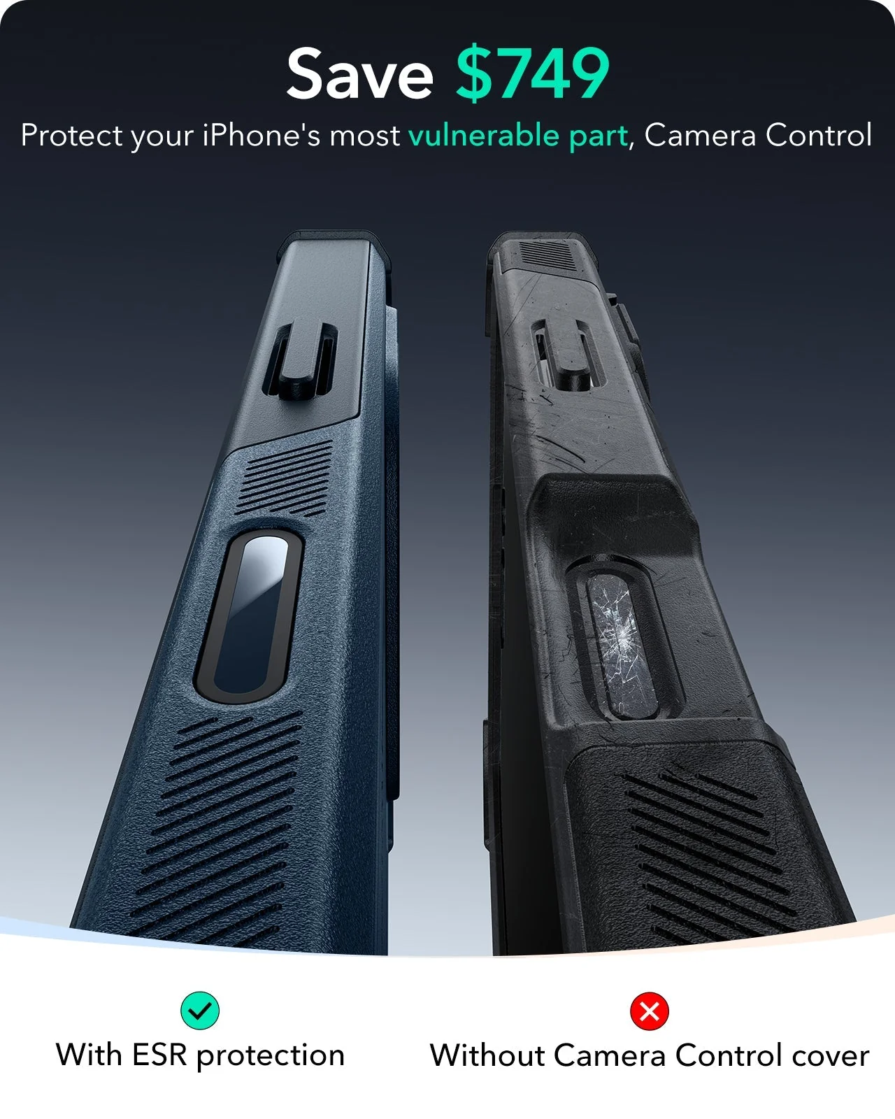 iPhone 16 Pro Cyber Tough Magnetic Case (Camera Control) - Navy Blue - Image 3