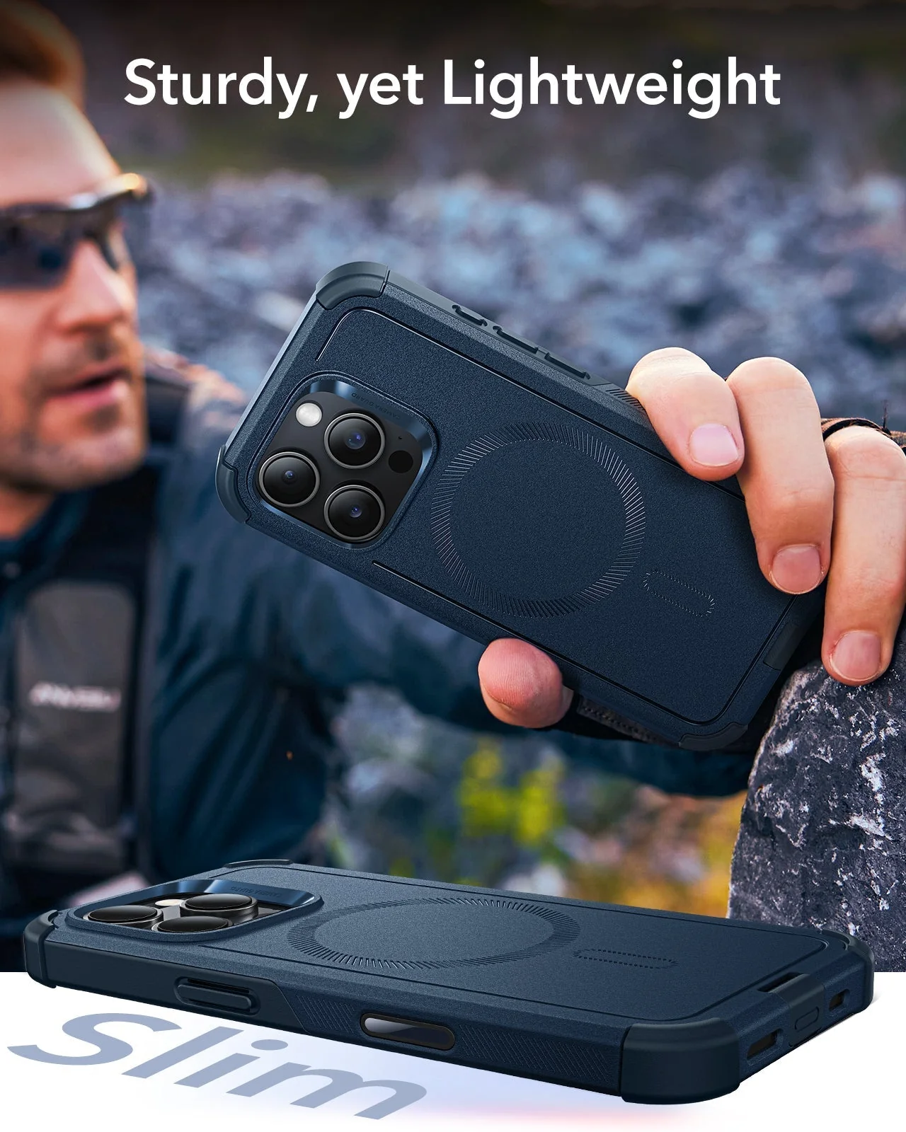 iPhone 16 Pro Cyber Tough Magnetic Case (Camera Control) - Navy Blue - Image 8