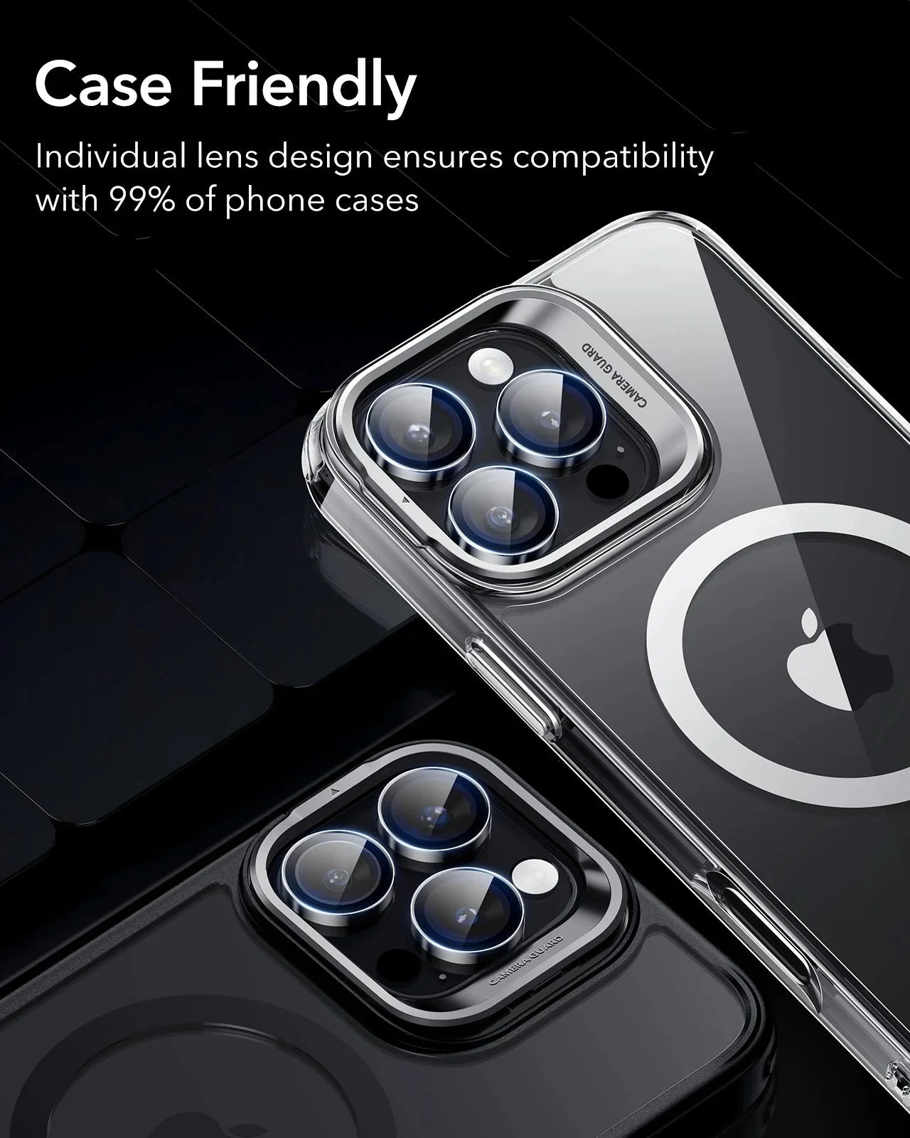 iPhone 16 Pro Max/Pro Armorite Camera Lens Protectors - Titanium - Image 8