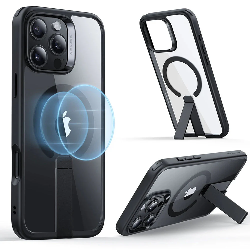 iPhone 16 Pro Max Boost Flickstand Case (HaloLock) - Clear Black
