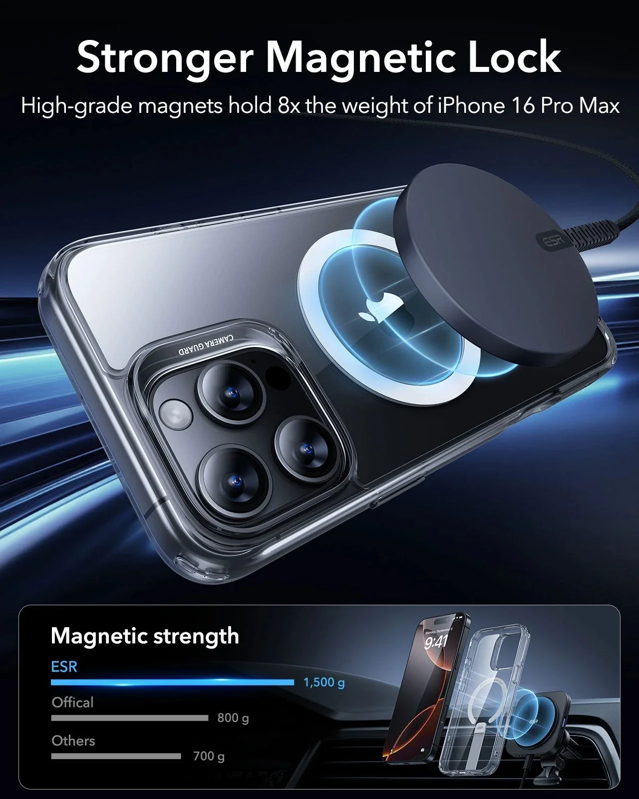 iPhone 16 Pro Max Boost Flickstand Case (HaloLock) - Frosted Black - Image 3
