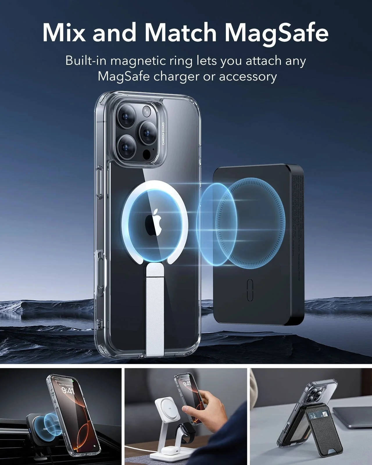 iPhone 16 Pro Max Boost Flickstand Case (HaloLock) - Frosted Black - Image 5