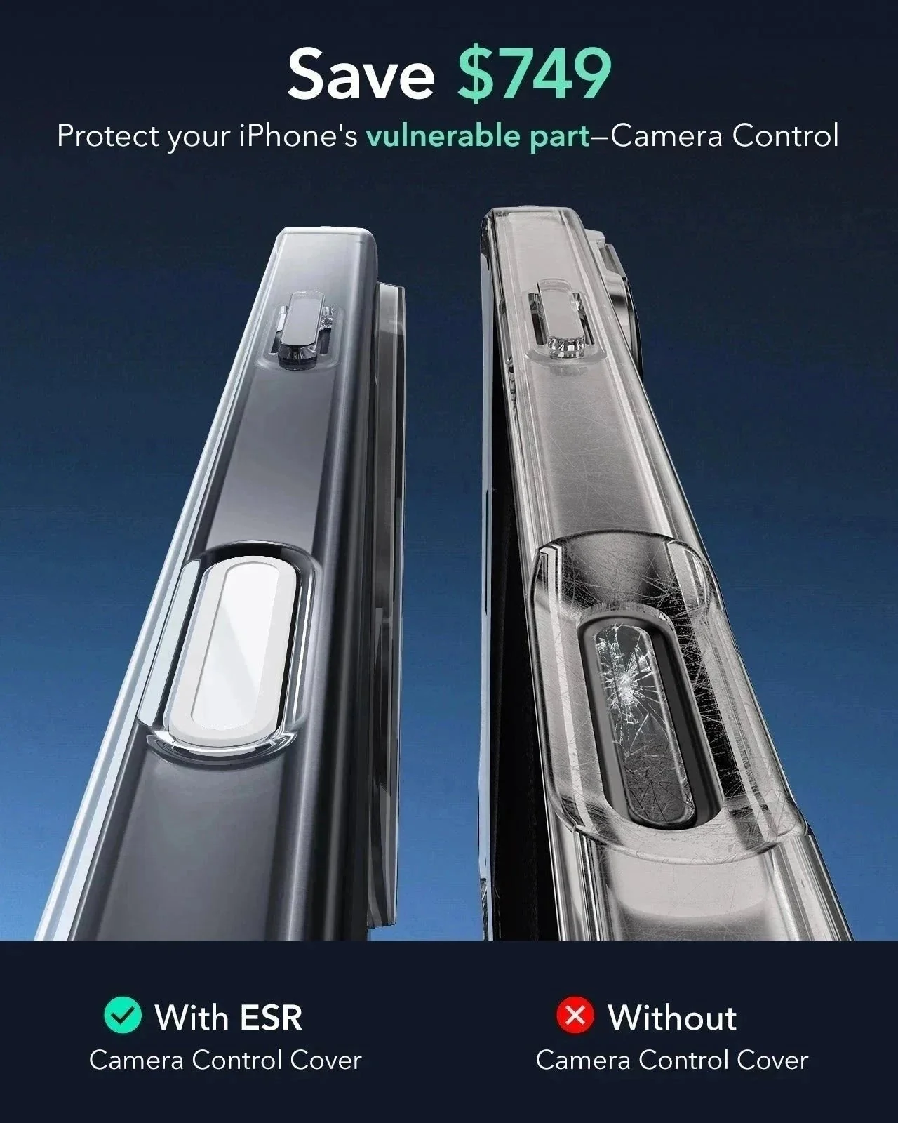 iPhone 16 Pro Max Classic Hybrid Magnetic Case (Camera Control) & Privacy Screen Protector Bundle - Clear Black - Image 4