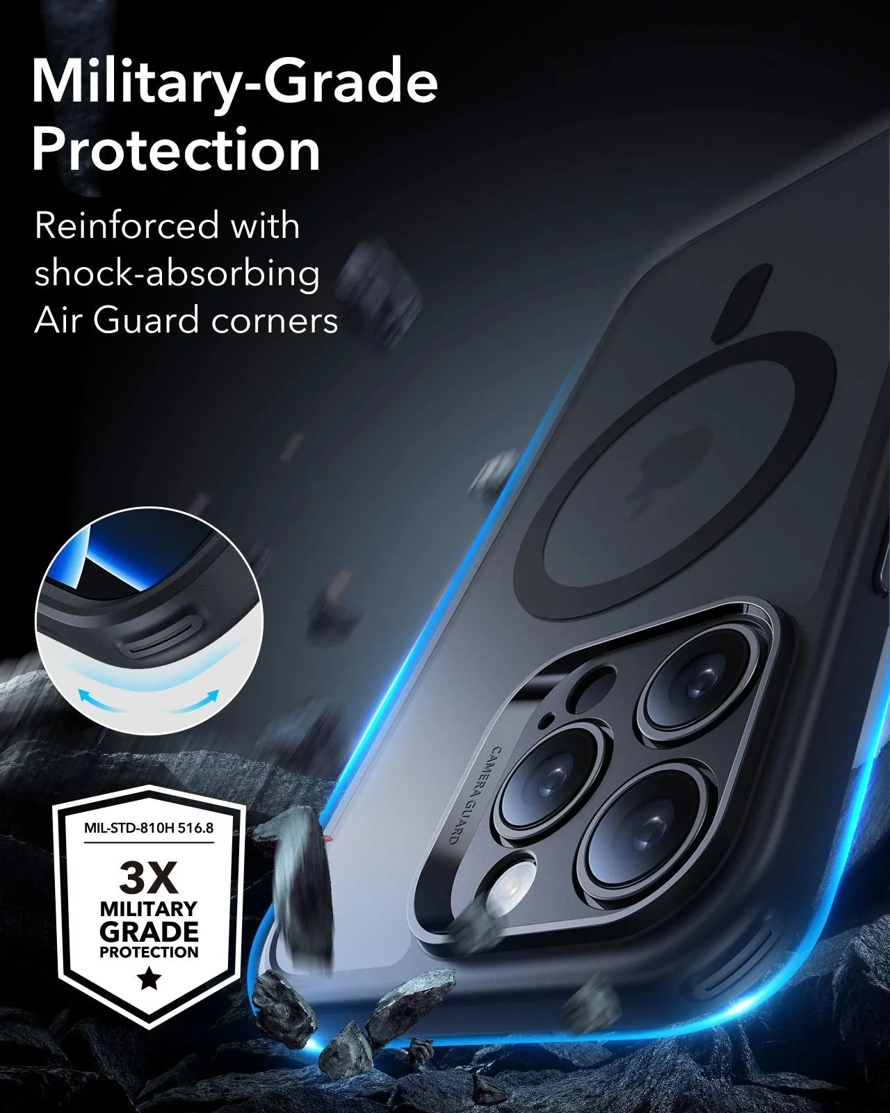 iPhone 16 Pro Max Classic Pro Case (HaloLock) Set - Frosted Dark Green - Image 4