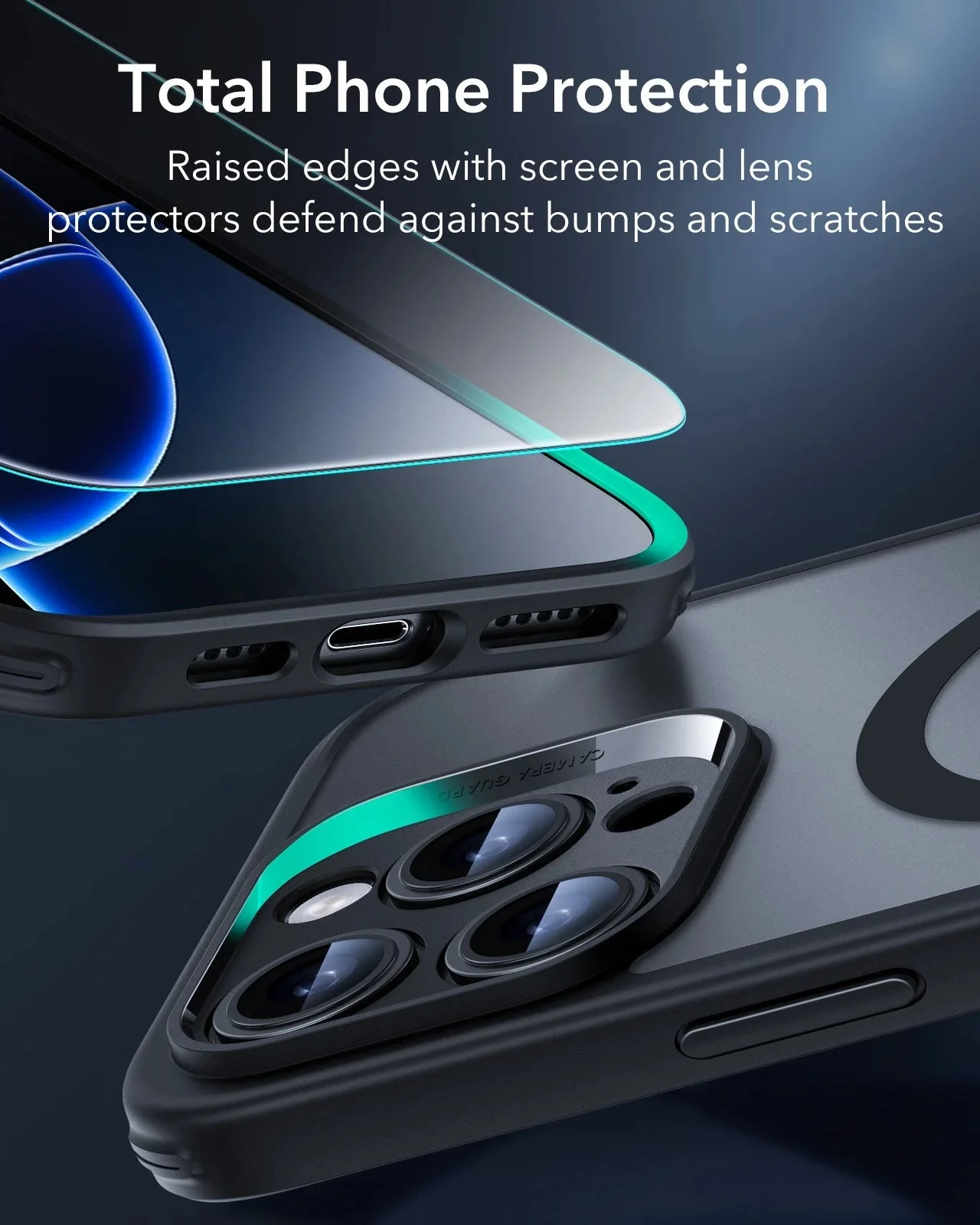 iPhone 16 Pro Max Classic Pro Case (HaloLock) Set - Frosted Grey - Image 5