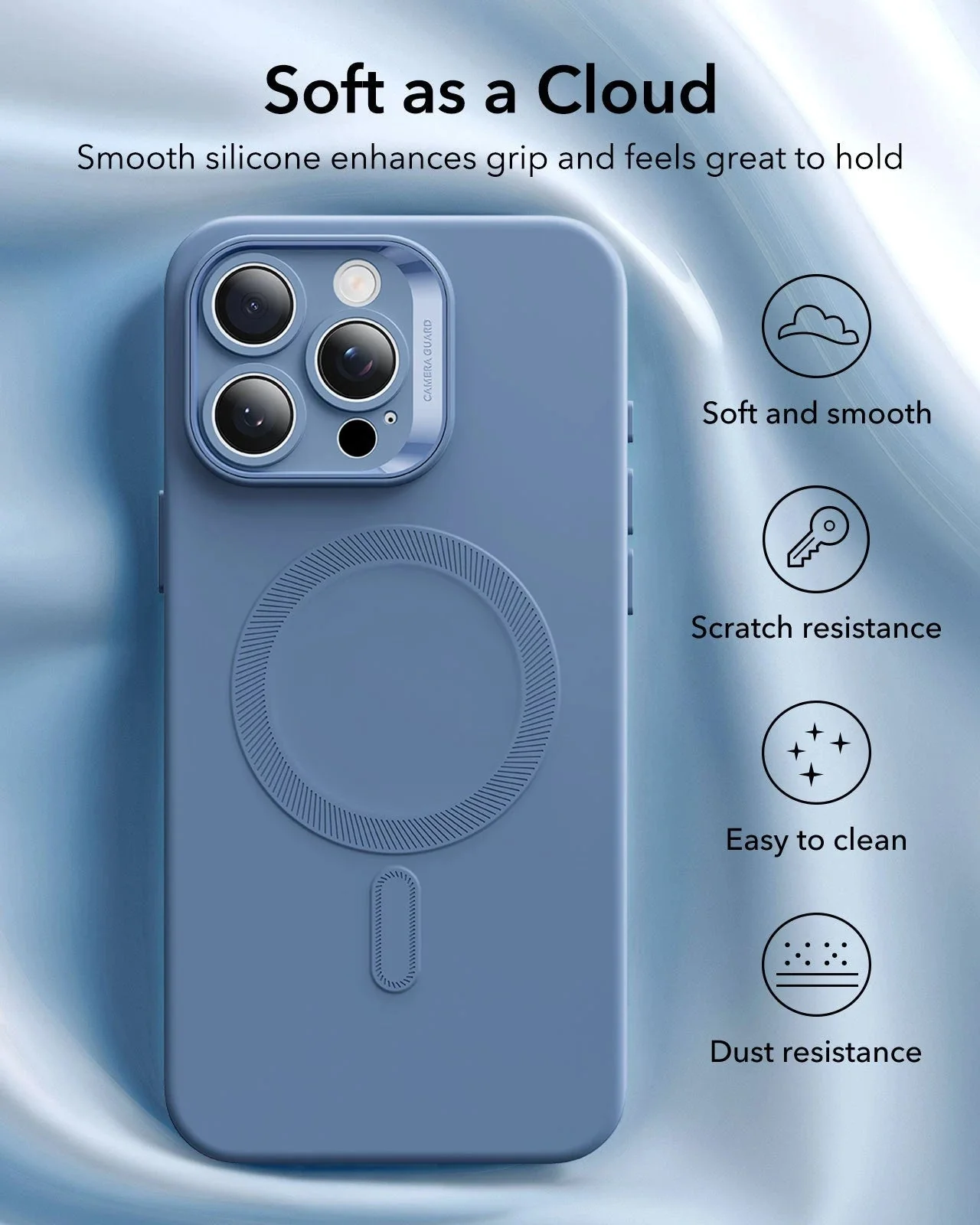 iPhone 16 Pro Max Cloud Soft Magnetic Case (Camera Control) - Light Blue - Image 5
