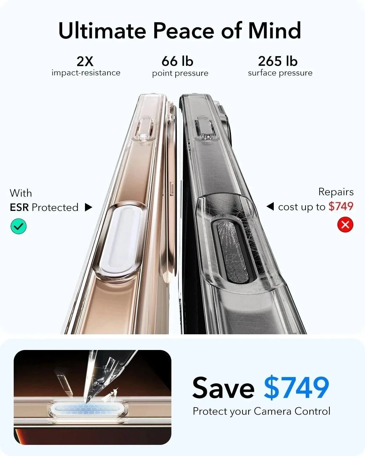 iPhone 16 Pro Max Classic Hybrid Magnetic Case (Camera Control, Stash Stand) - Clear - Image 5