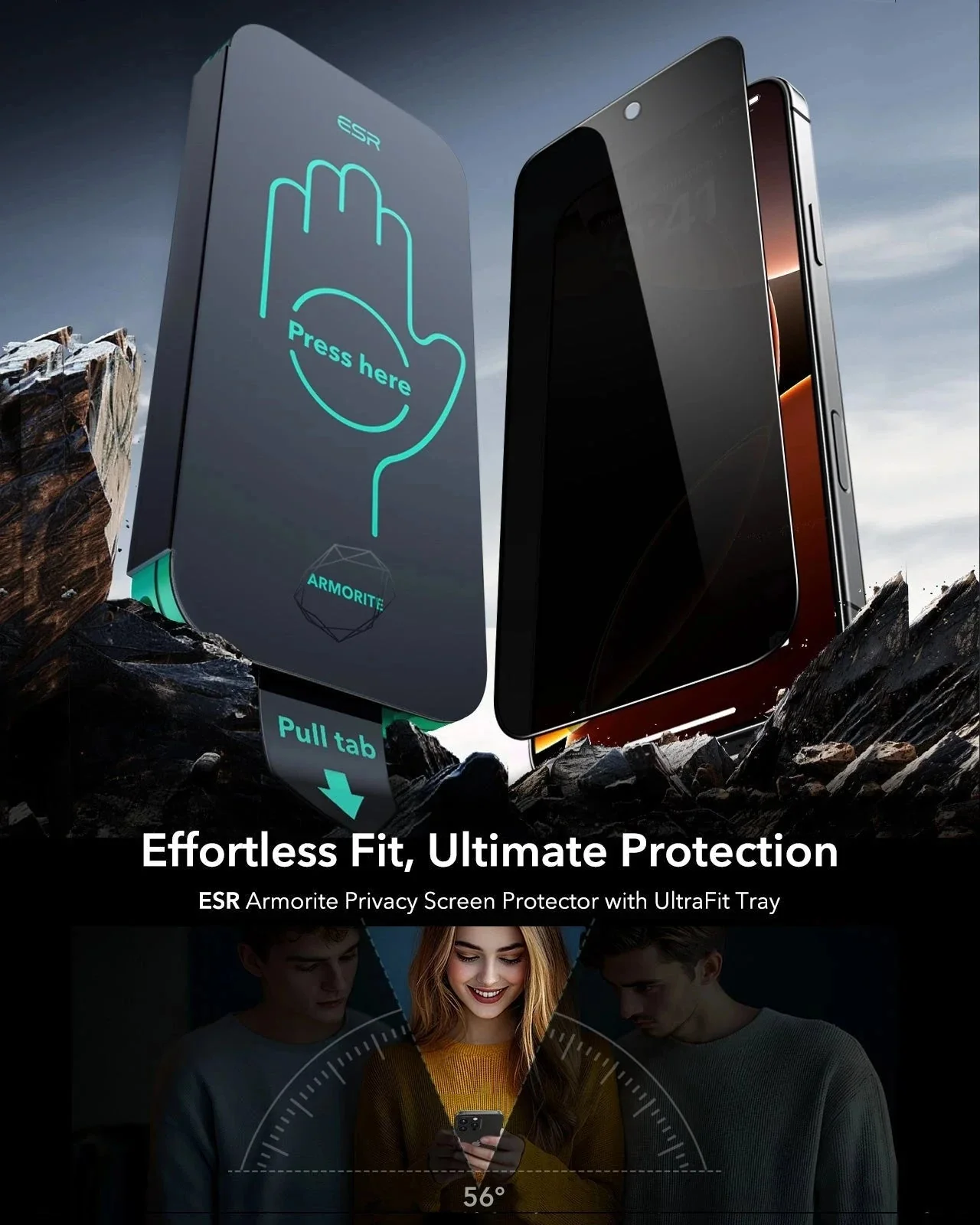 iPhone 16 Pro Max UltraFit Armorite Privacy Screen Protector - 3 Pack - Image 2