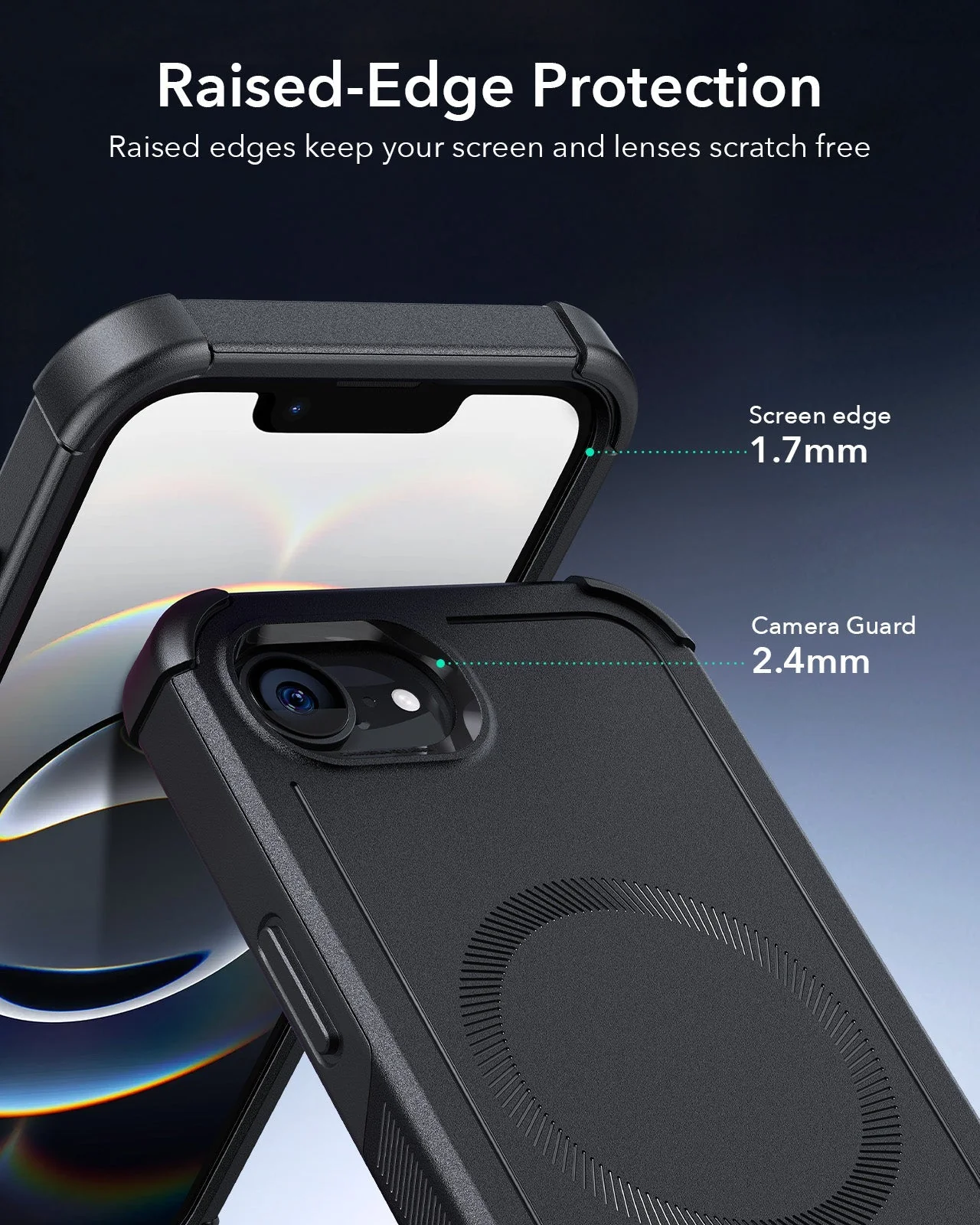 iPhone 16e HaloLock Cyber Tough Case Protection Bundle - Black - Image 8