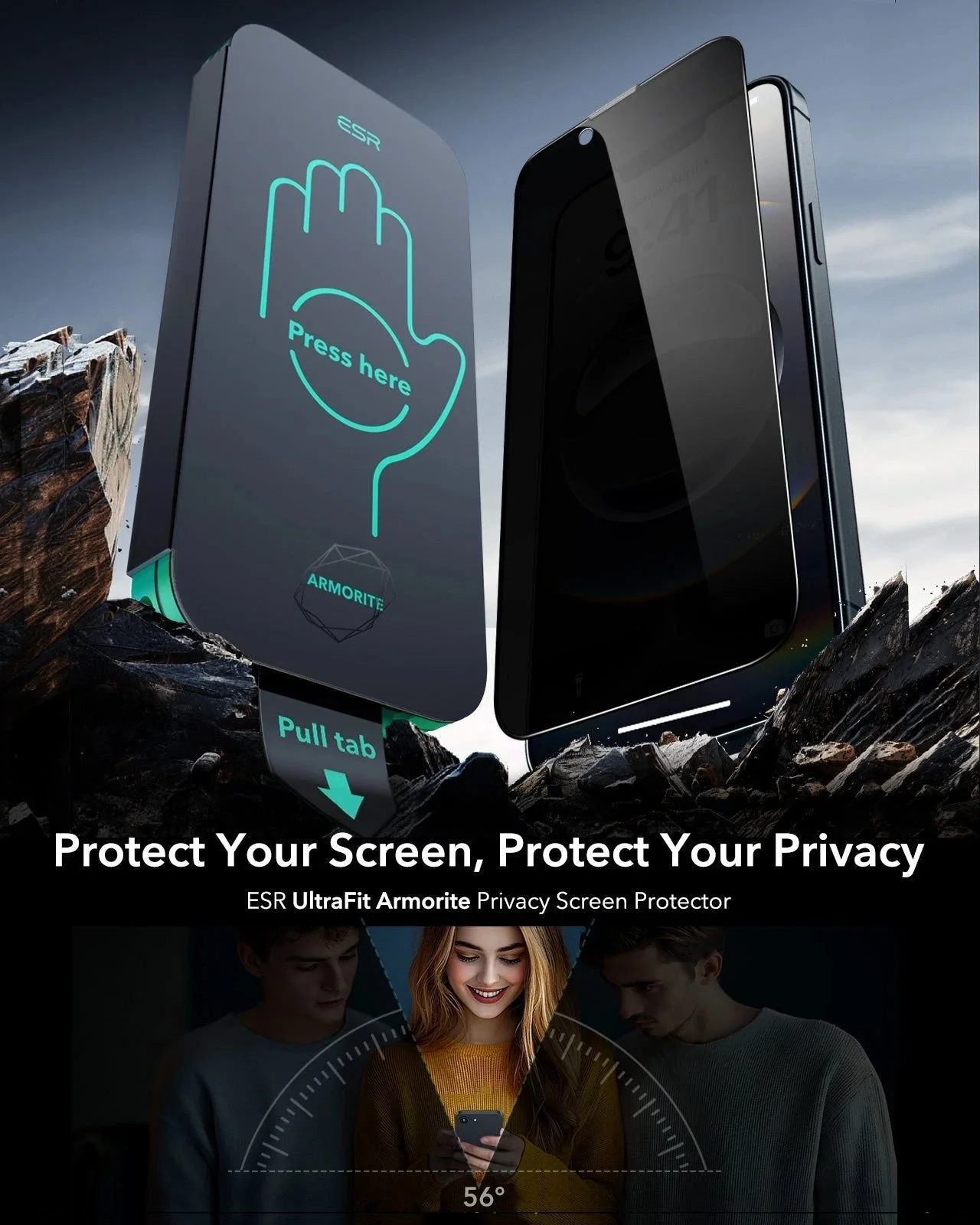 iPhone 16e HaloLock Classic Hybrid Case Privacy Protection Bundle - Clear - Image 10