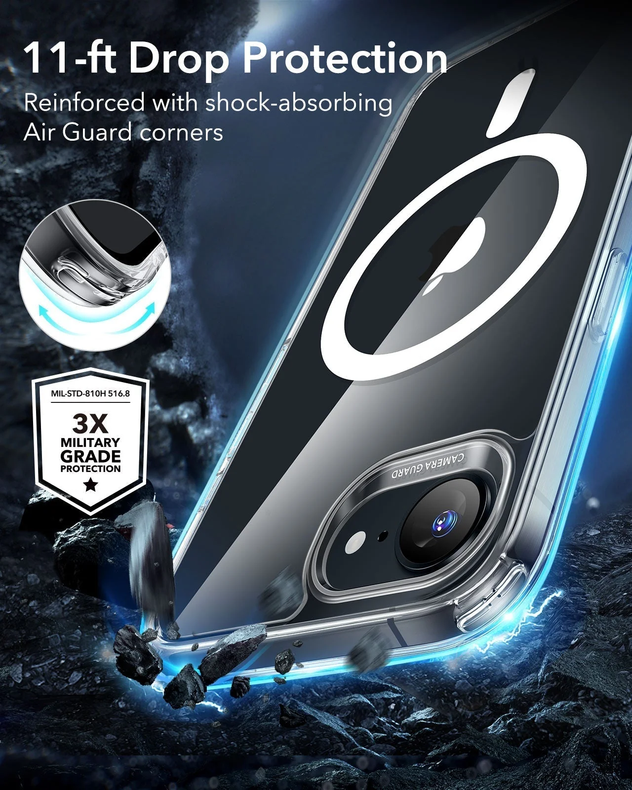 iPhone 16e HaloLock Classic Hybrid Case Protection Bundle - Frosted Black - Image 5