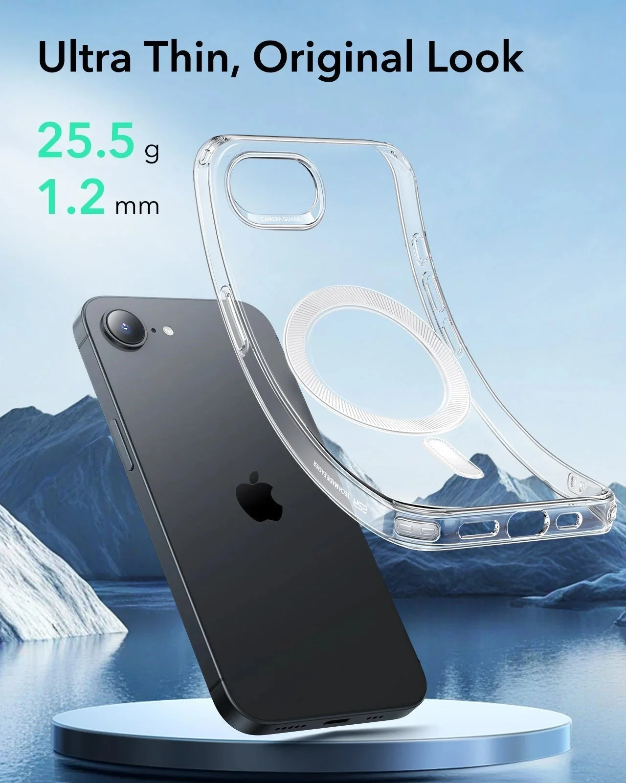 iPhone 16e HaloLock Zero Clear Case - Frosted Red - Image 3