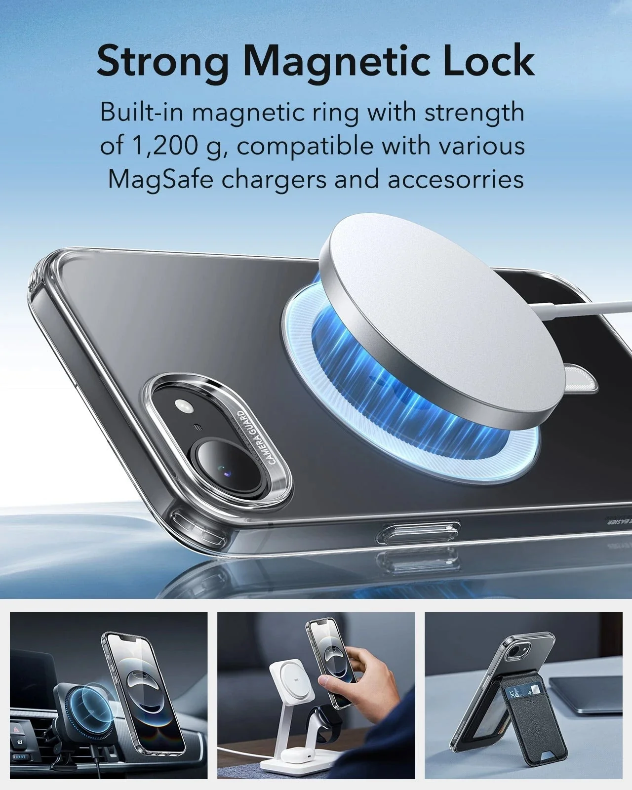 iPhone 16e HaloLock Zero Clear Case - Frosted Red - Image 5