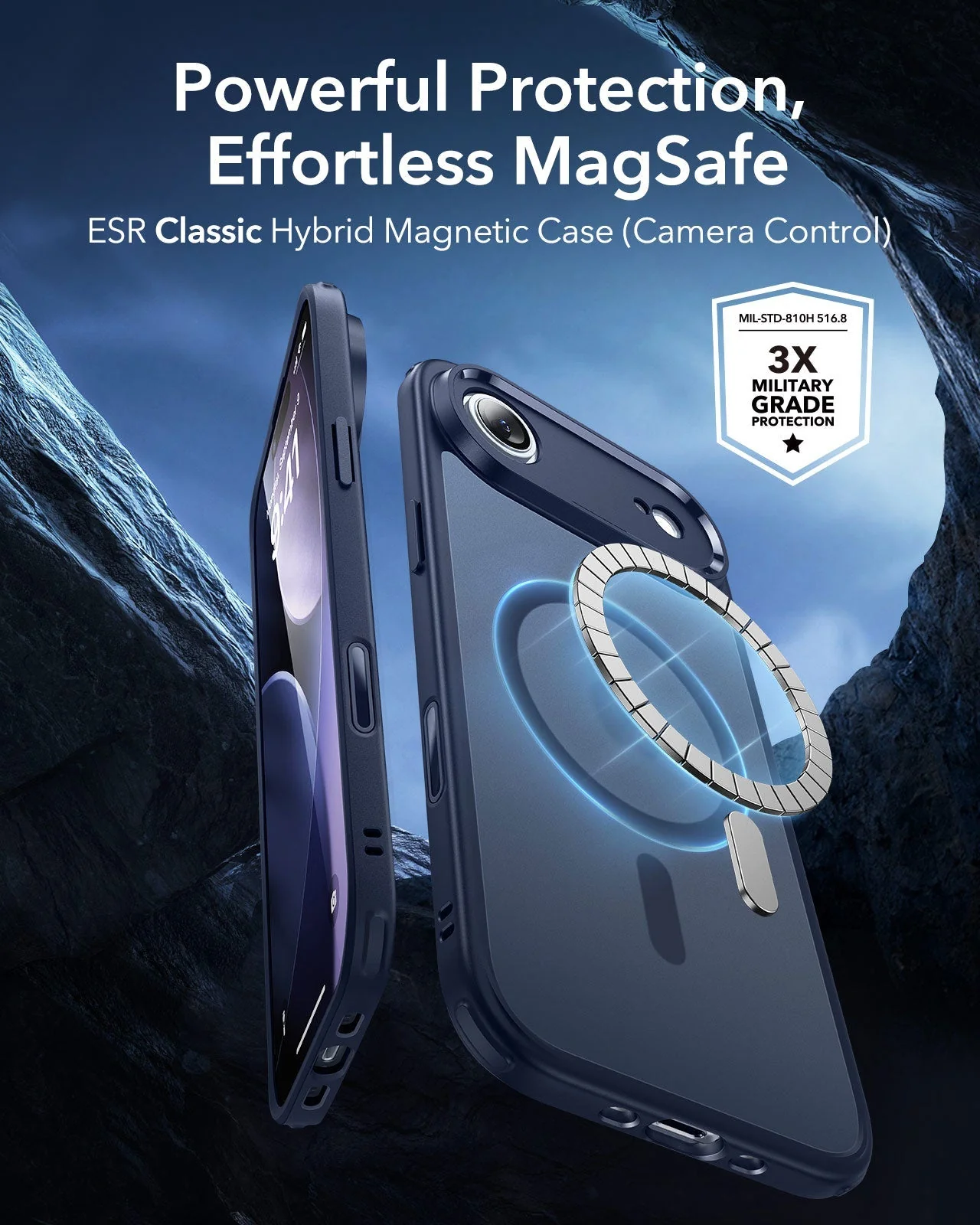 iPhone Air Classic Hybrid Magnetic Case (Camera Control) - Frosted Blue - Image 2